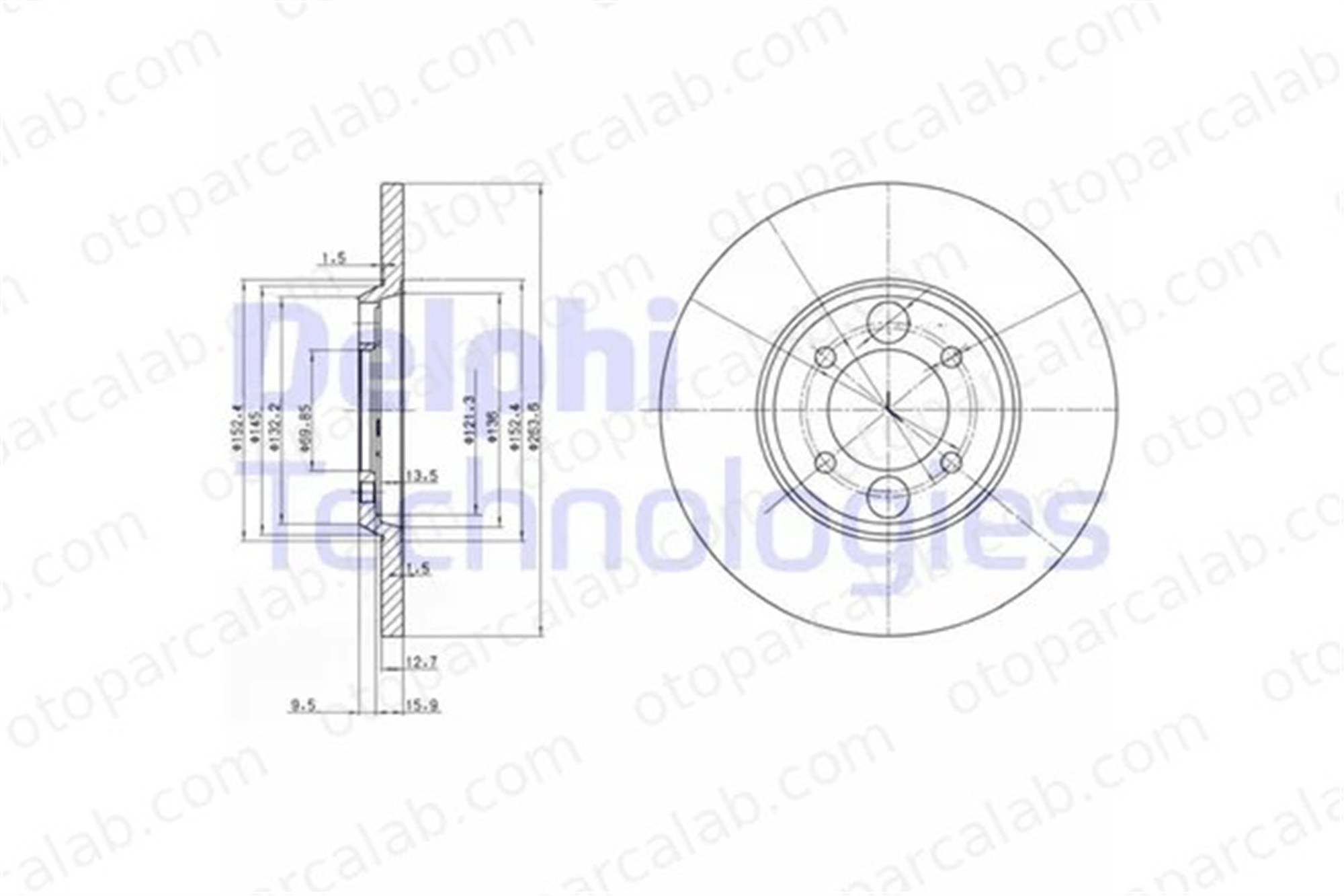 DELPHI BG2084 Fren Disk Ayna Arka Sağ ve Sol JAGUAR XJ XJ Coupe JLM731 CAC9283