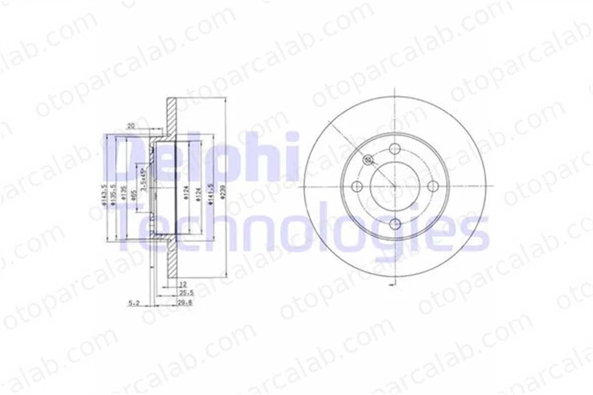 DELPHI BG2116 Fren Disk Ayna Ön Sağ ve Sol VW JETTA II GOLF II 171615301 175615301