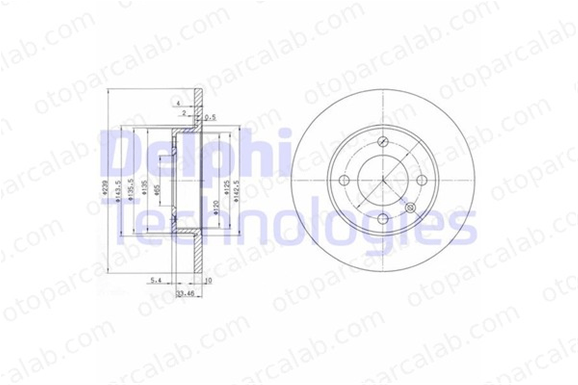 DELPHI BG2117 Fren Disk Ayna Ön Sağ ve Sol VW POLO Coupe POLO II 811615301 811615301B