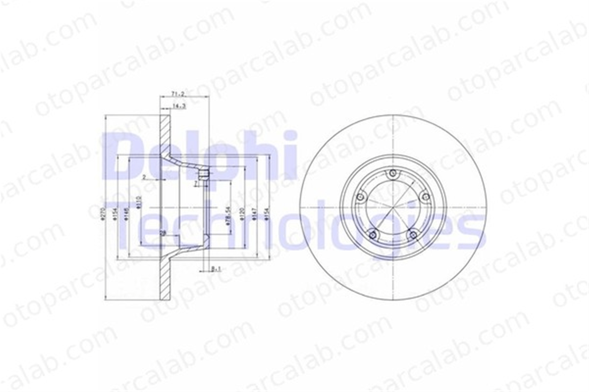 DELPHI BG2157 Fren Disk Ayna Ön Sağ ve Sol FORD TRANSIT Panelvan/Van TRANSIT Platform şasi 1117075 1539549