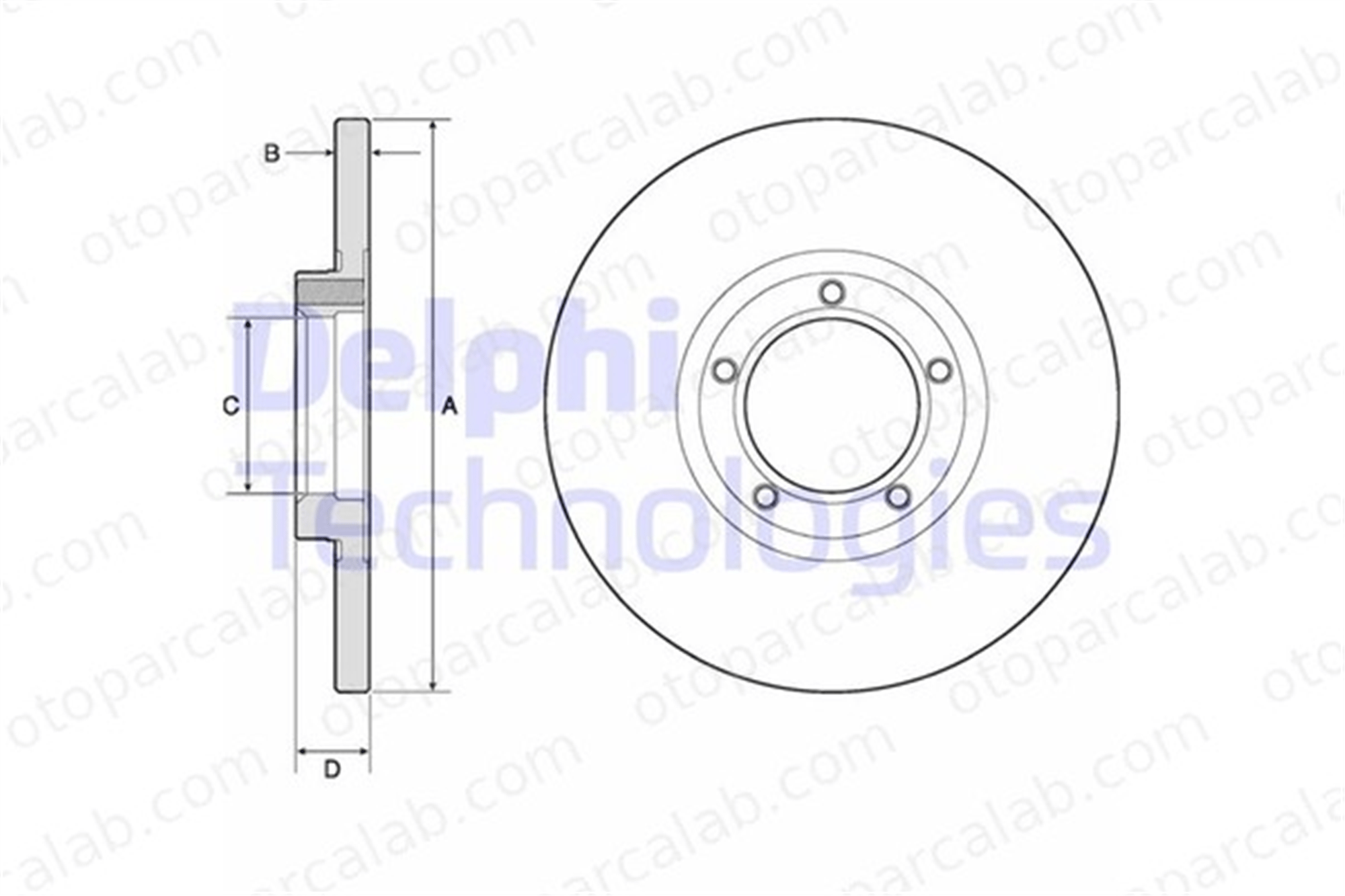DELPHI BG2349 Fren Disk Ayna Ön Sağ ve Sol FORD TRANSIT Minibüs/Otobüs TRANSIT Panelvan/Van 5022676 6135249