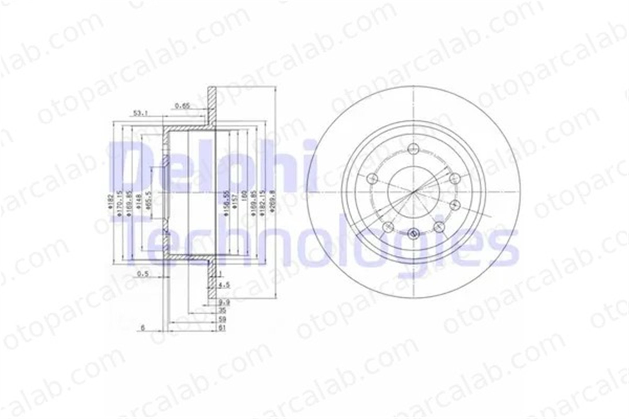 DELPHI BG2381 Fren Disk Ayna Arka Sağ ve Sol OPEL OMEGA A OMEGA A Station wagon 569205 90272328