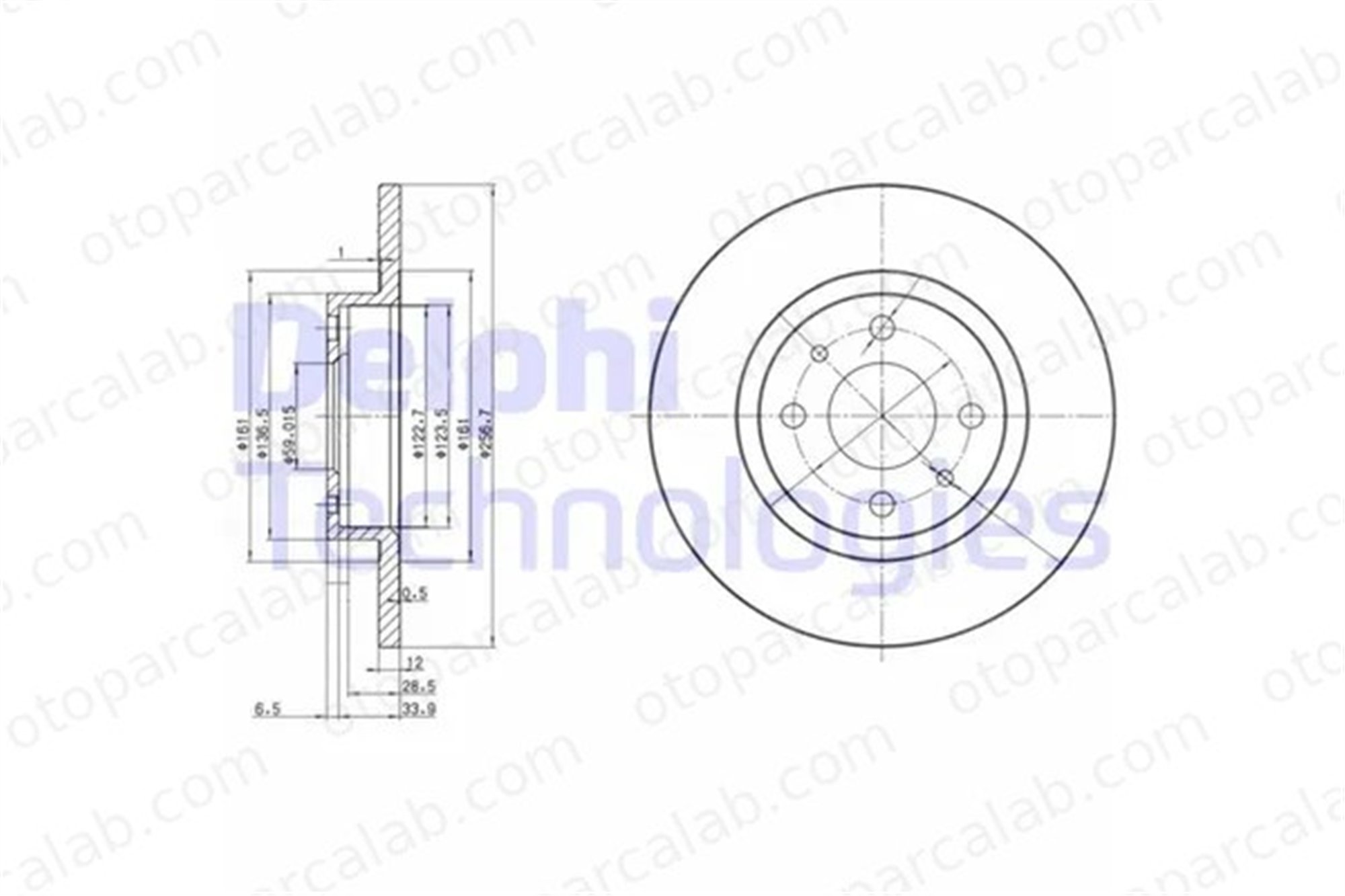 DELPHI BG2411 Fren Disk Ayna Ön Sağ ve Sol FIAT TIPO PUNTO 46554302 46820655