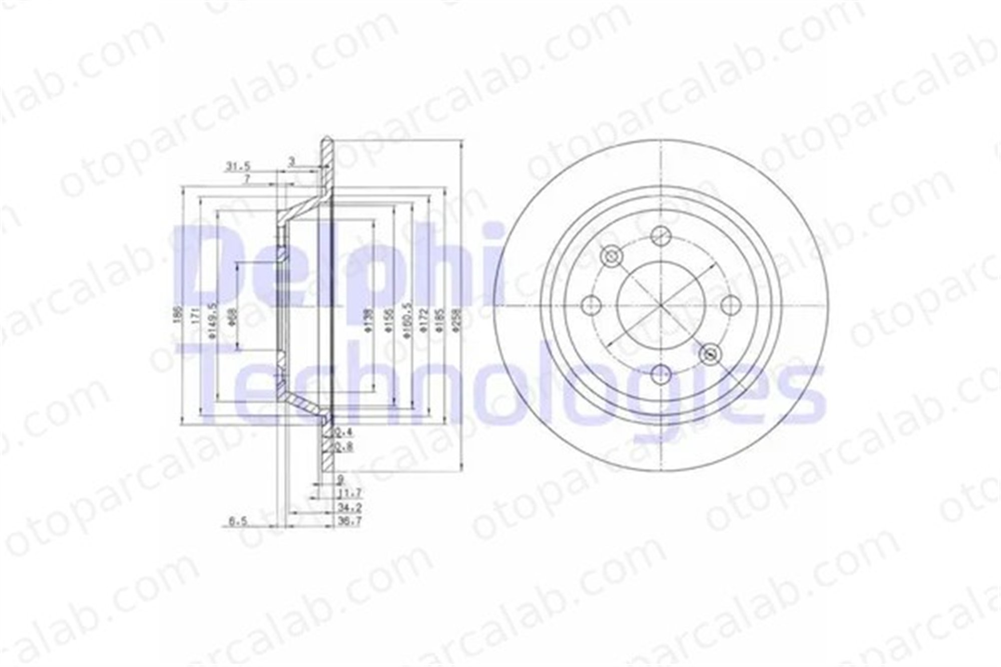 DELPHI BG2420 Fren Disk Ayna Arka Sağ ve Sol SAAB 9000 9000 Hatchback 8970717 8951543