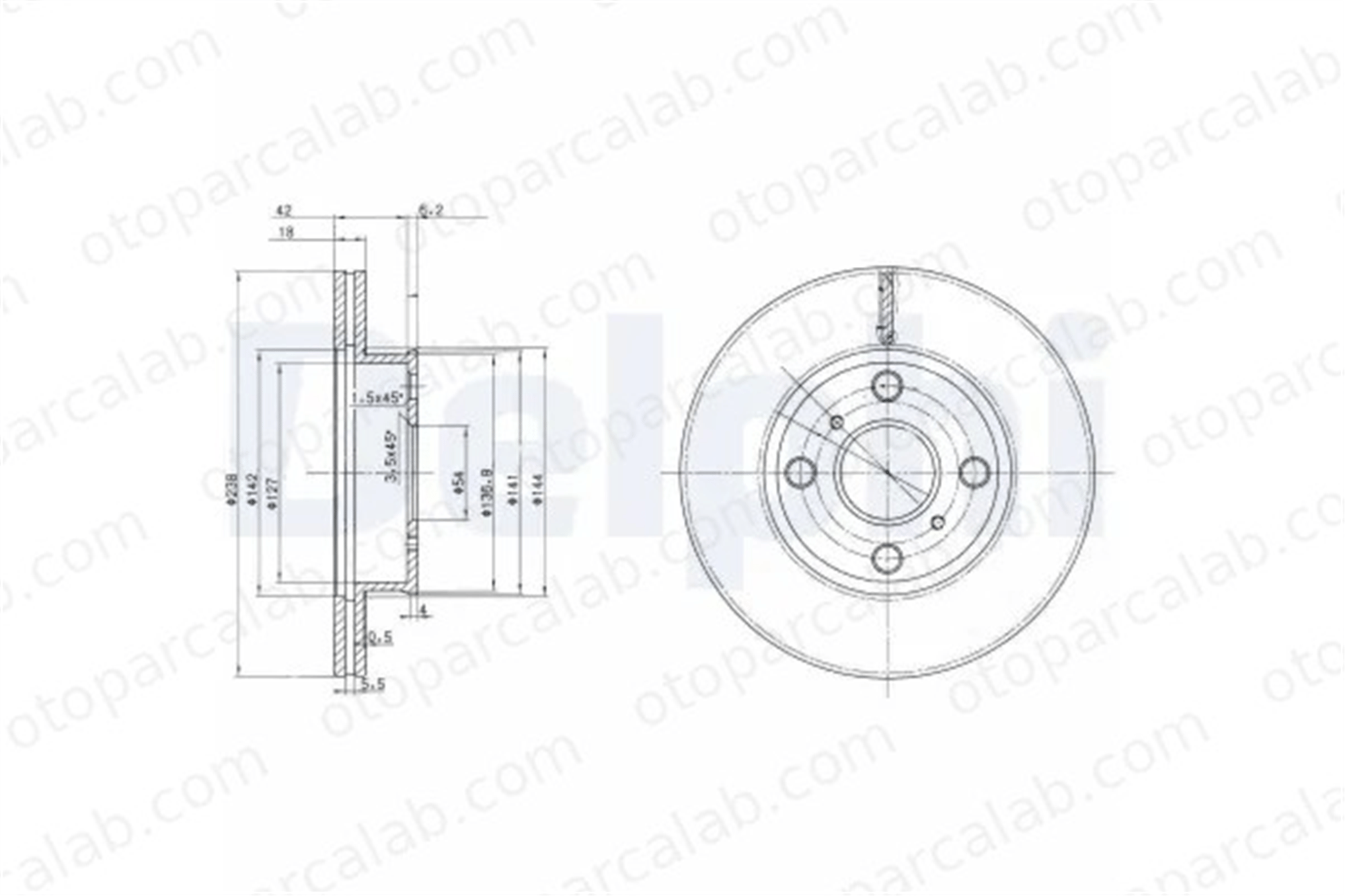 DELPHI BG2424C Fren Disk Ayna Ön Sağ ve Sol TOYOTA COROLLA COROLLA Liftback 4351212250 4351212260