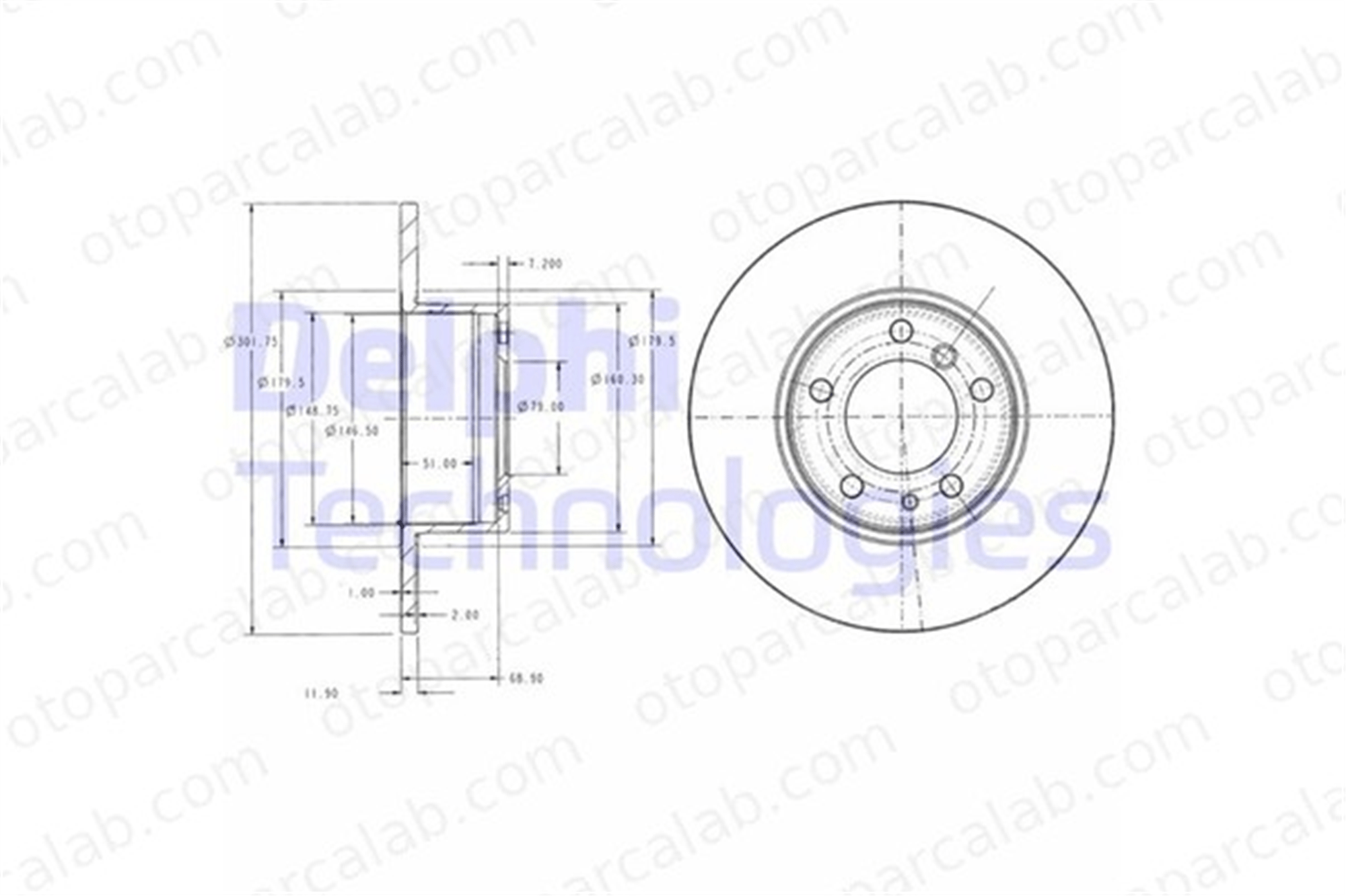 DELPHI BG2430 Fren Disk Ayna Ön Sağ ve Sol BMW 5 5 Touring 34111158042 34111159898
