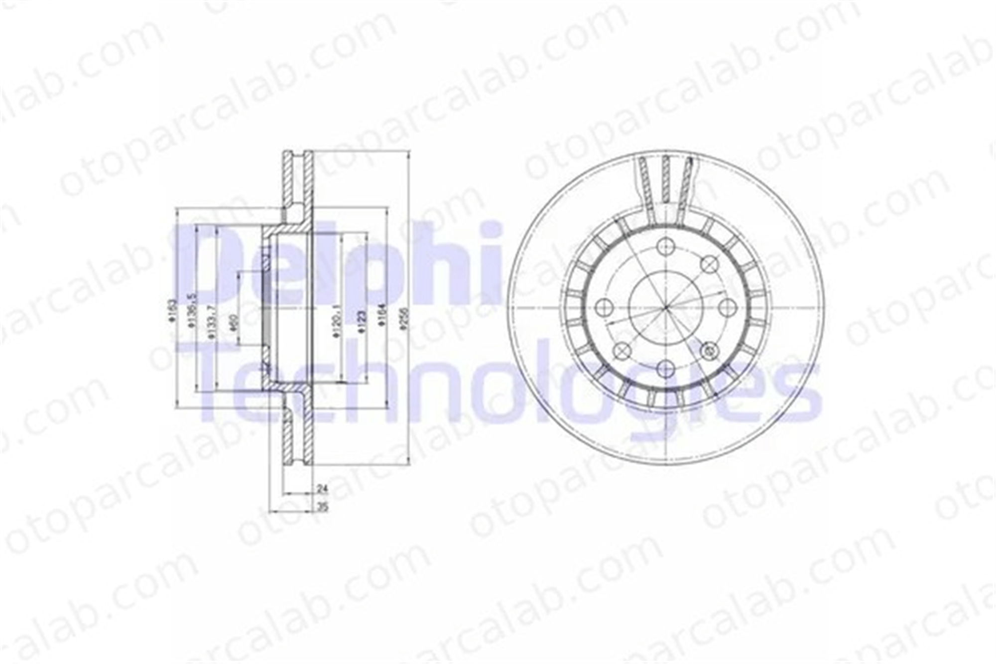 DELPHI BG2443 Fren Disk Ayna Ön Sağ ve Sol OPEL ASTRA F KADETT E Hatchback 569001 96179110