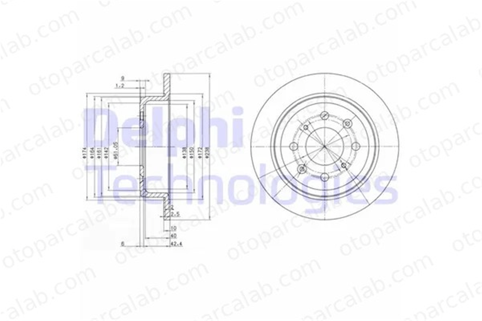 DELPHI BG2538 Fren Disk Ayna Arka Sağ ve Sol ROVER 200 II Hatchback 400 II 42510SR3A10 42510SR3G00