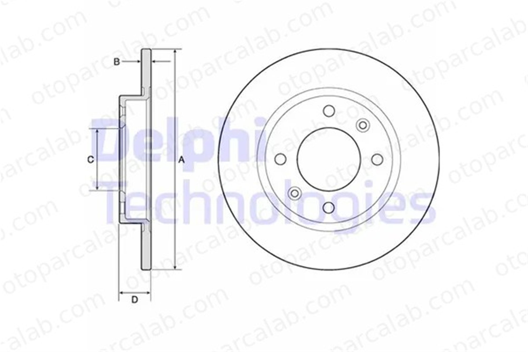 DELPHI BG2572 Fren Disk Ayna Arka Sağ ve Sol PEUGEOT 405 I 405 II 4246A1 4246G9