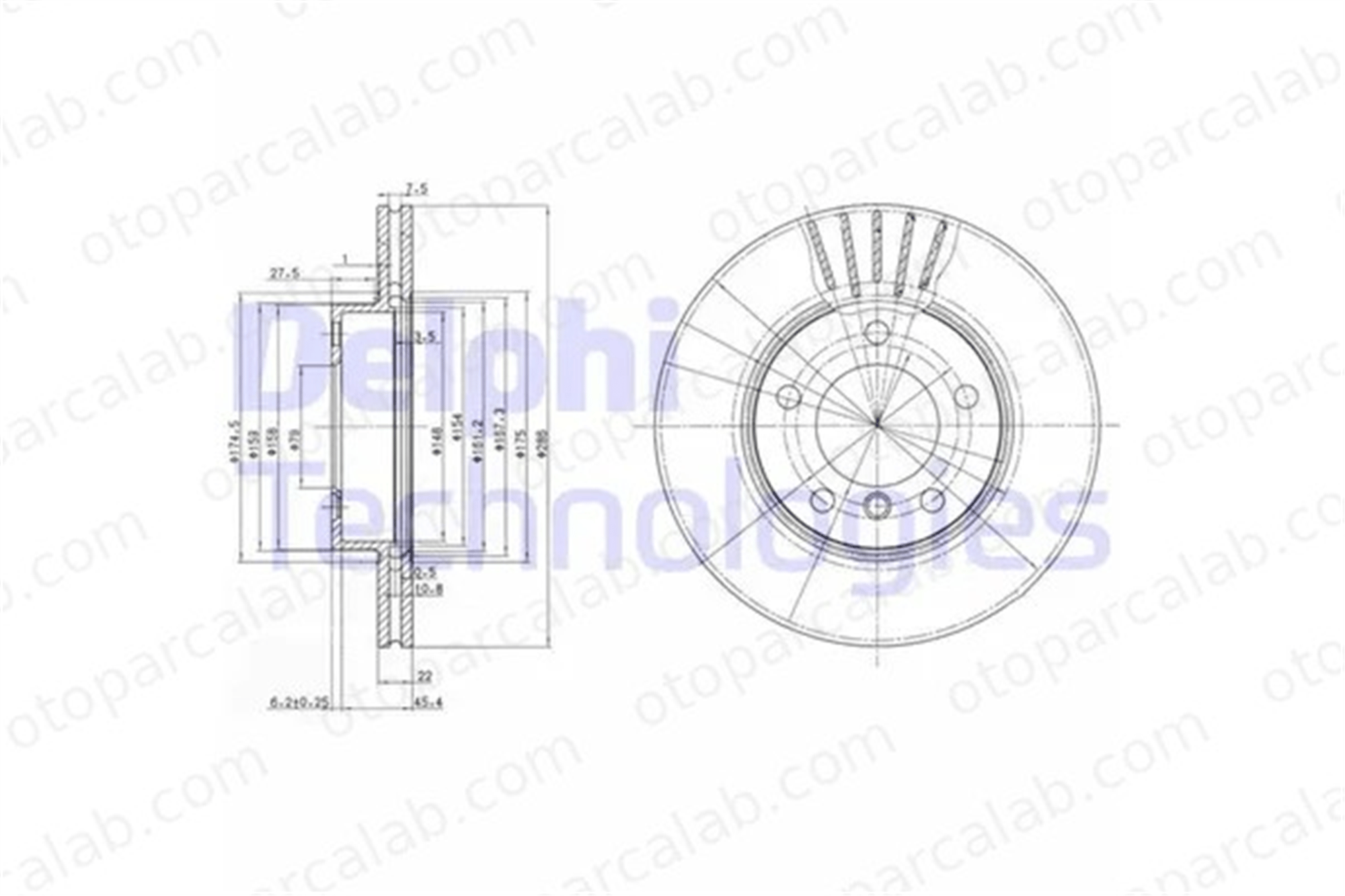 DELPHI BG2623C Fren Disk Ayna Ön Sağ ve Sol BMW 3 3 Coupe 34111160674 34111162282
