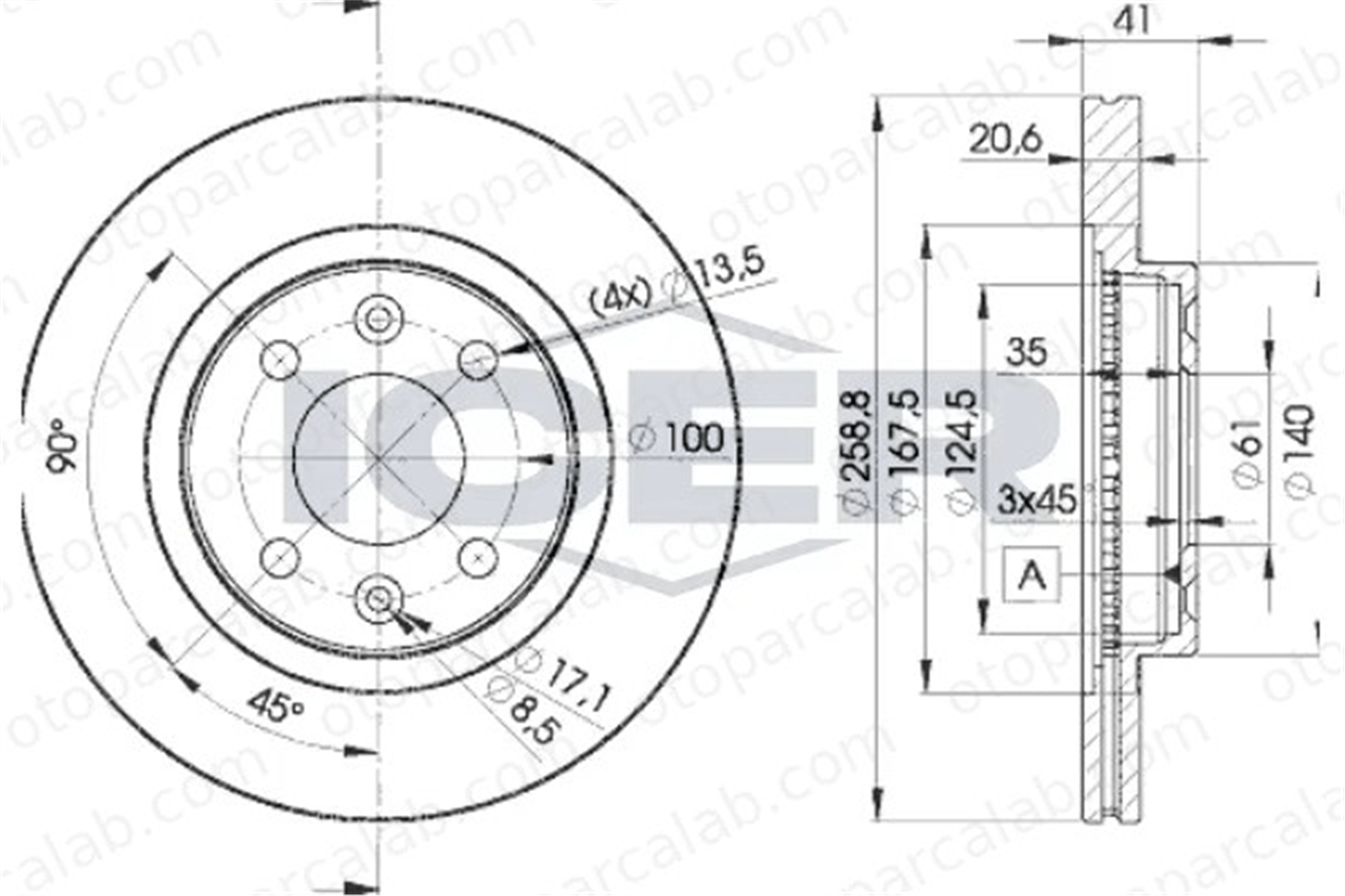 DELPHI BG2625 Fren Disk Ayna Ön Sağ ve Sol RENAULT KANGOO Express CLIO II 7701205653 402062984R