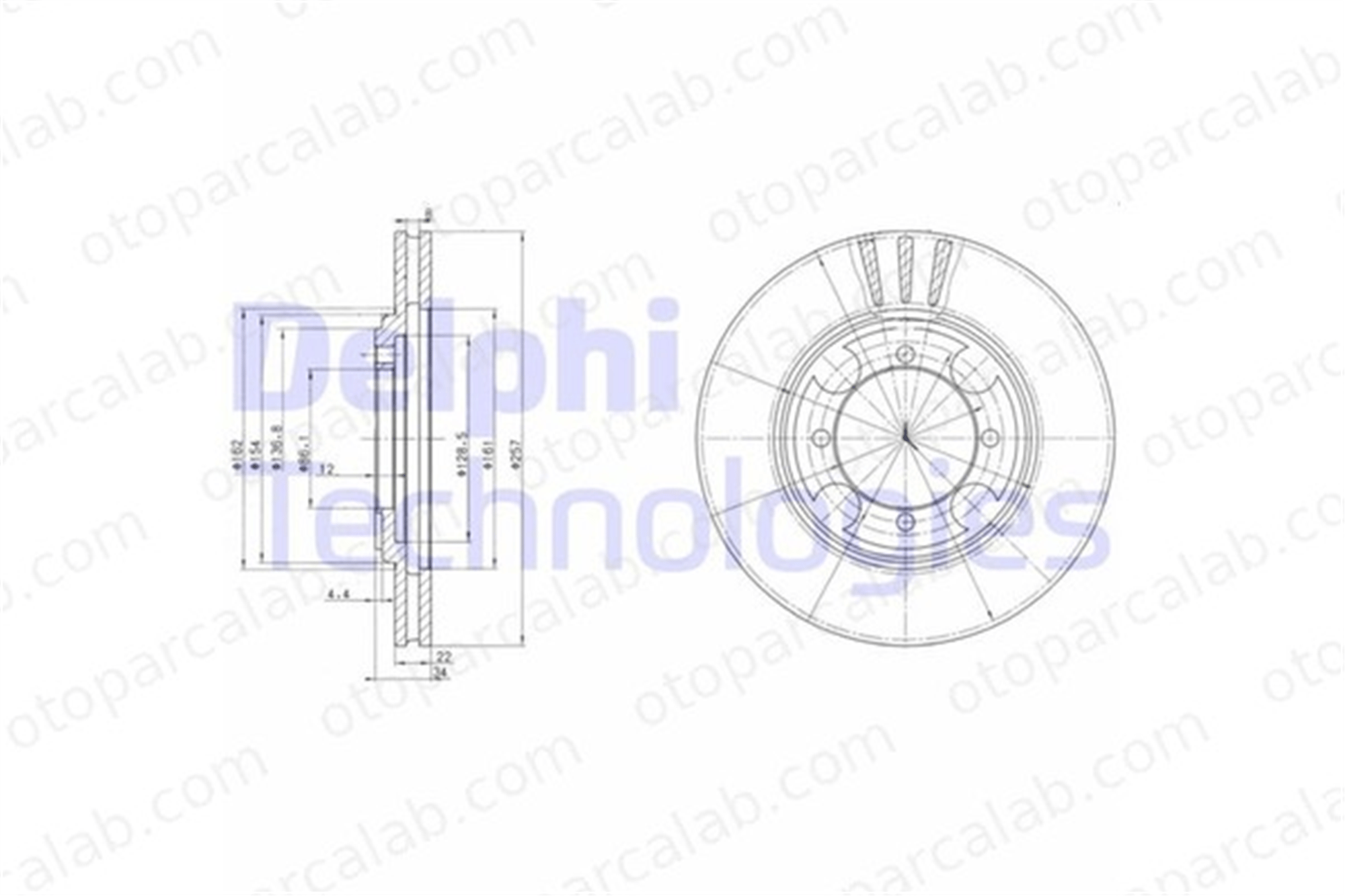 DELPHI BG2628 Fren Disk Ayna Ön Sağ ve Sol HYUNDAI LANTRA II Station wagon LANTRA II 5171228300