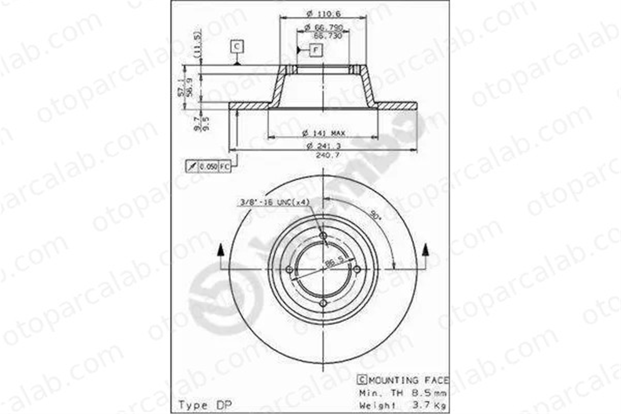 DELPHI BG2636 Fren Disk Ayna Ön Sağ ve Sol OPEL TIGRA VECTRA A 569010 569046