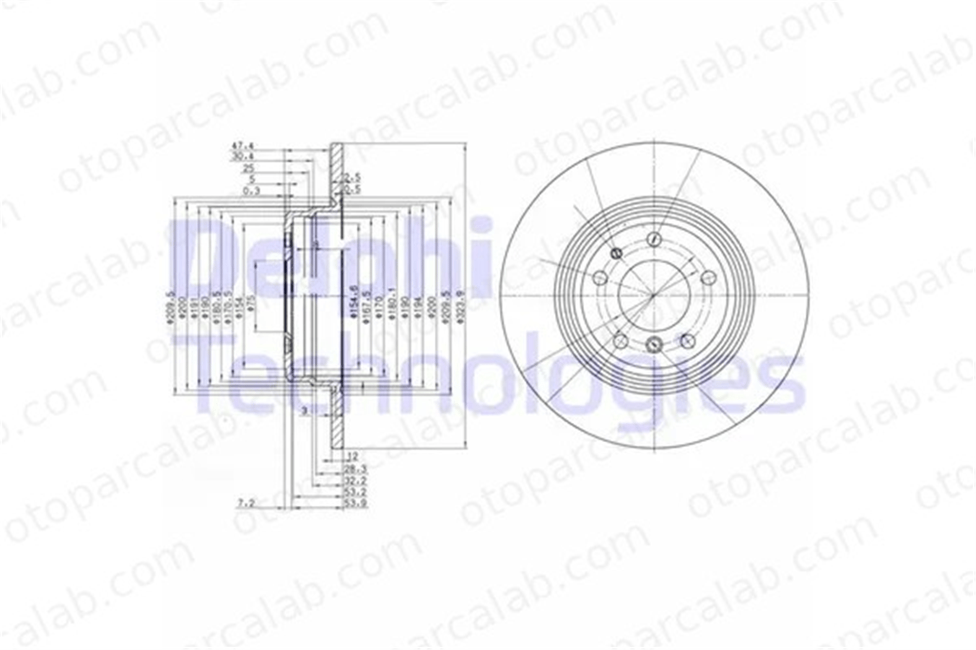 DELPHI BG2671 Fren Disk Ayna Arka Sağ ve Sol BMW 7 8 34211157900 3421675774