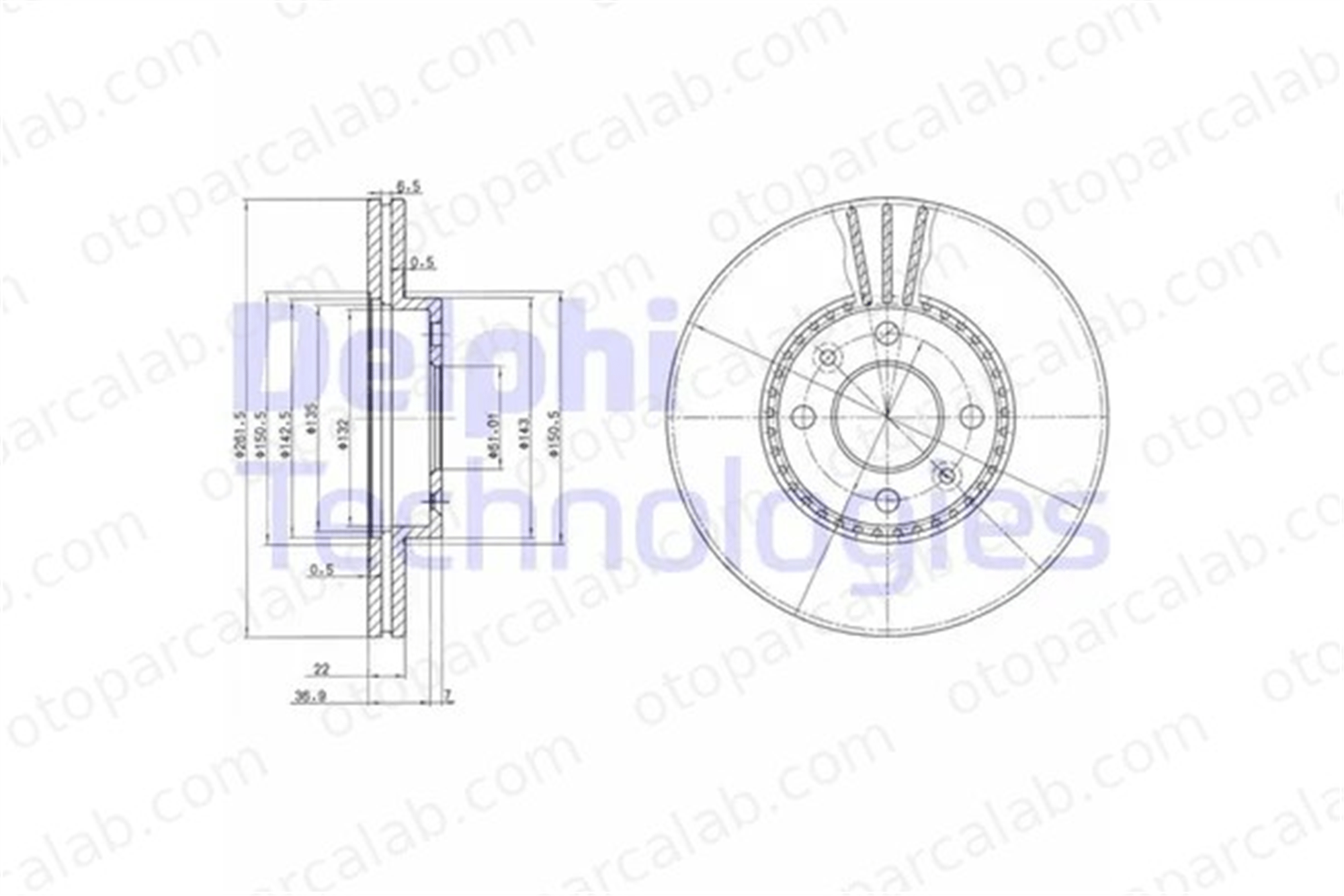 DELPHI BG2693 Fren Disk Ayna Ön Sağ ve Sol RENAULT MEGANE Scenic LAGUNA I 7700802232 7700841563