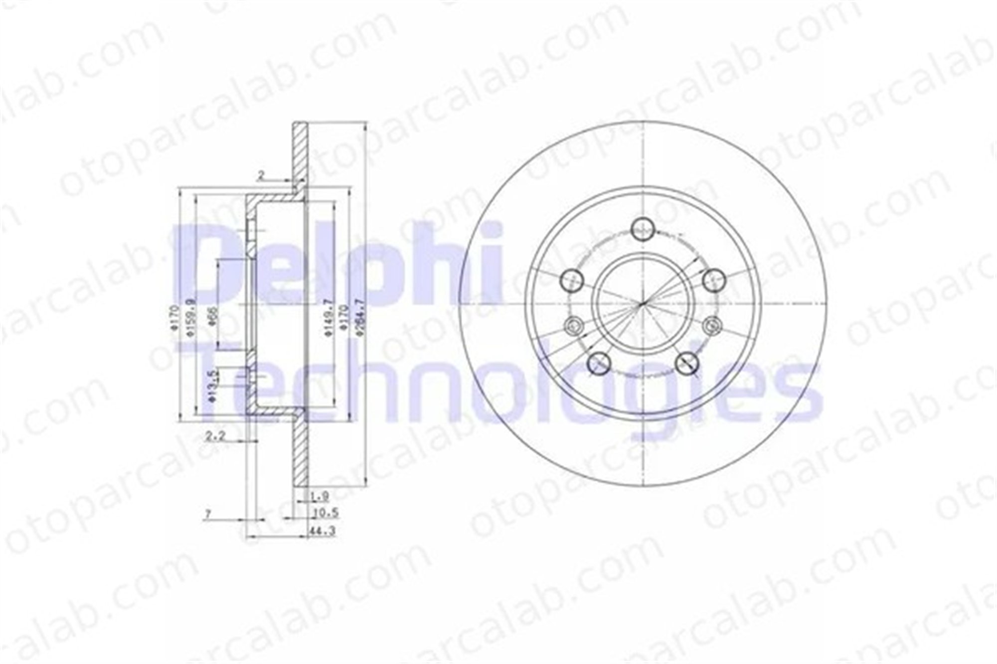 DELPHI BG2696 Fren Disk Ayna Arka Sağ ve Sol RENAULT LAGUNA I LAGUNA I Grandtour 7700800003 7701201296