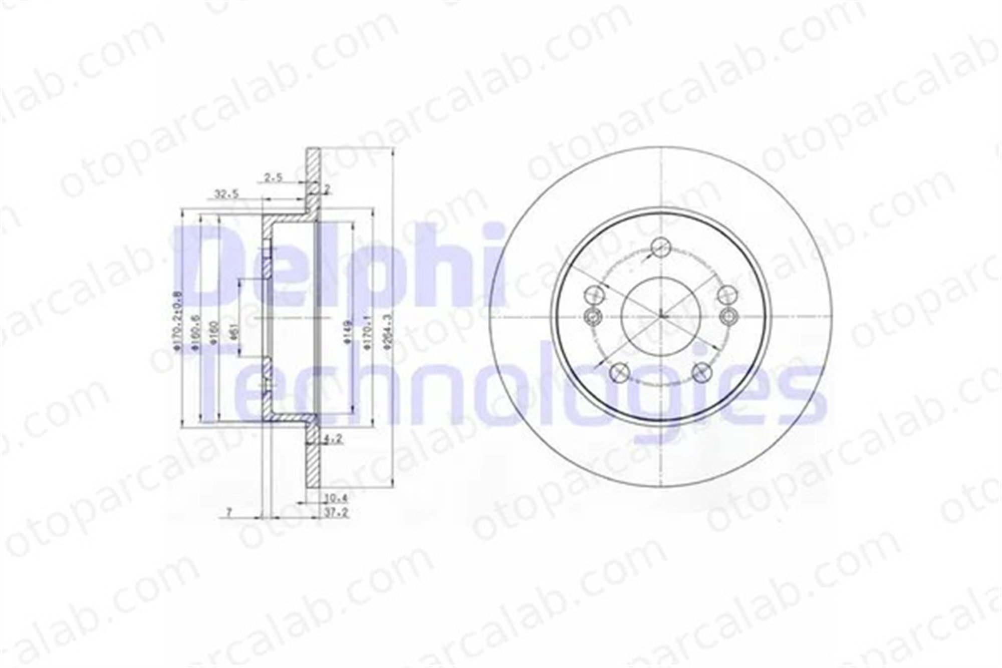 DELPHI BG2698 Fren Disk Ayna Arka Sağ ve Sol RENAULT SAFRANE I SAFRANE II 7701205846 7701204296
