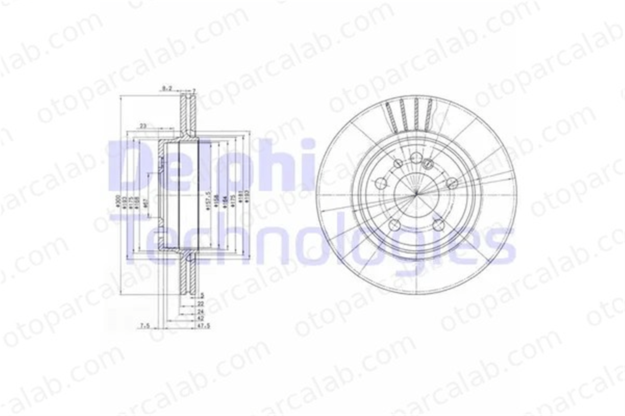 DELPHI BG2740 Fren Disk Ayna Arka Sağ ve Sol MERCEDES-BENZ S-SERISI S-SERISI Coupe A1404230412 1404230412
