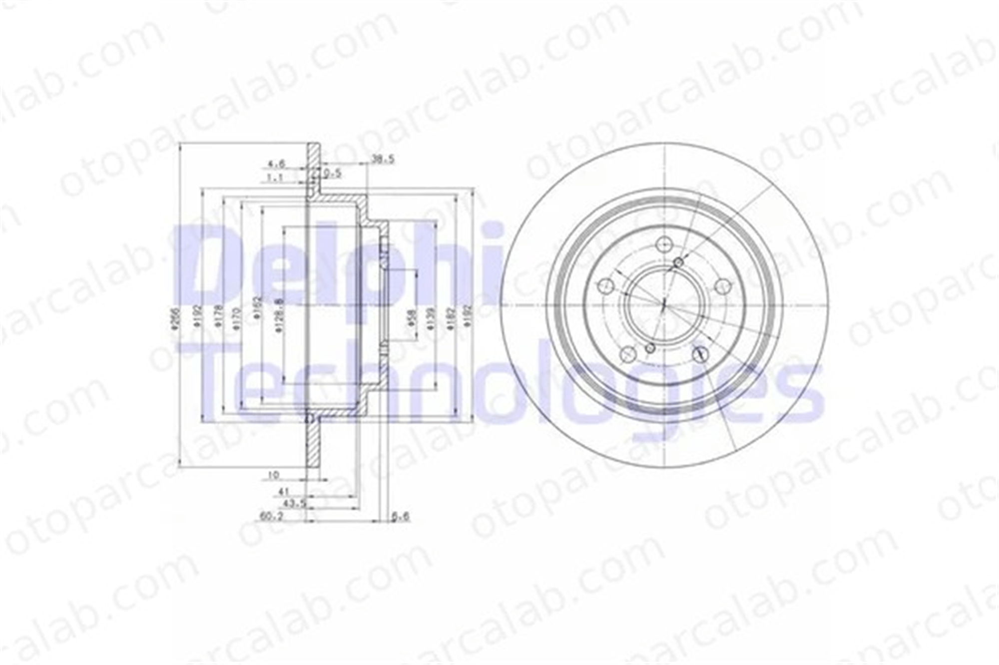 DELPHI BG2826 Fren Disk Ayna Arka Sağ ve Sol SUBARU FORESTER IMPREZA Station wagon 26710AC02A 26310AA091
