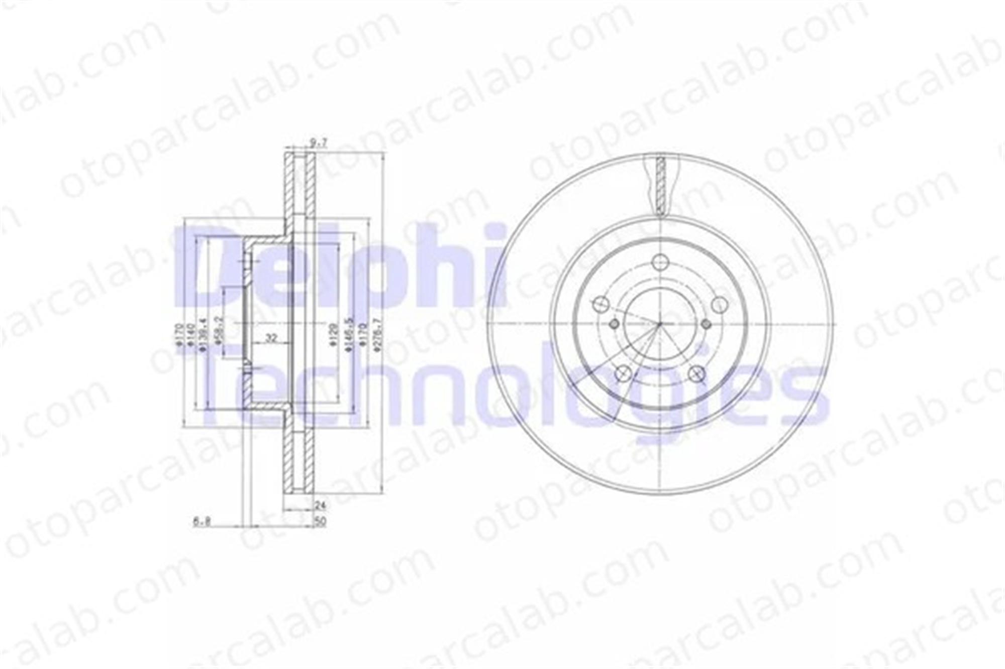 DELPHI BG2827C Fren Disk Ayna Ön Sağ ve Sol SUBARU IMPREZA Sedan IMPREZA Station wagon 26300AE090 26300AE091