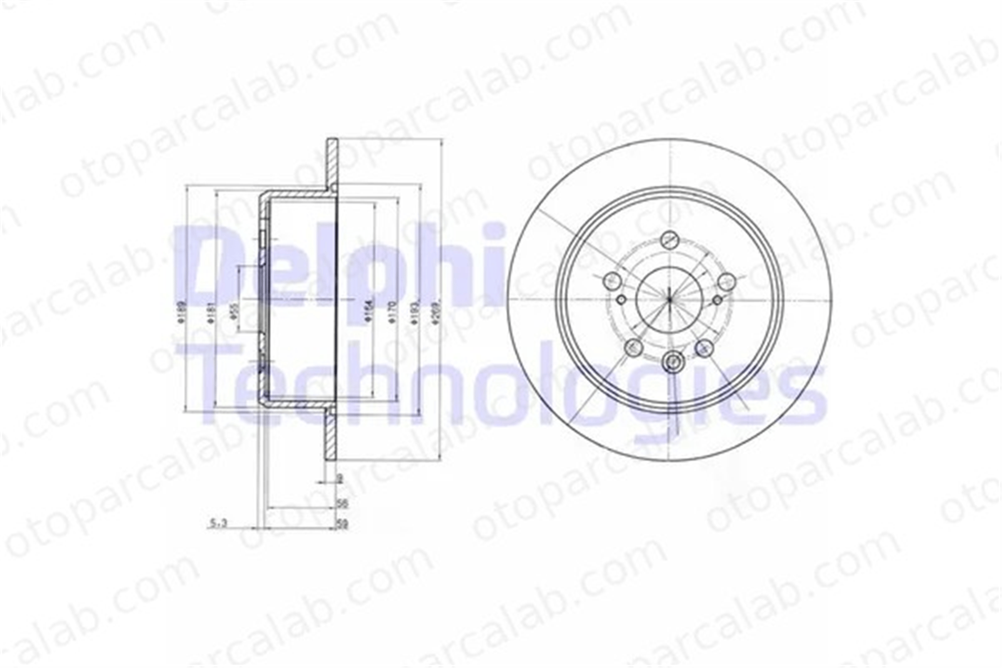 DELPHI BG2884 Fren Disk Ayna Arka Sağ ve Sol TOYOTA CARINA E VI CARINA E VI Sedan 4351221010 4243120340
