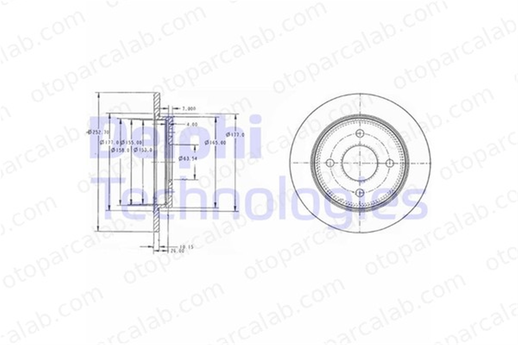 DELPHI BG3054C Fren Disk Ayna Arka Sağ ve Sol FORD SIERRA II Turnier SIERRA II 5023483 1780880
