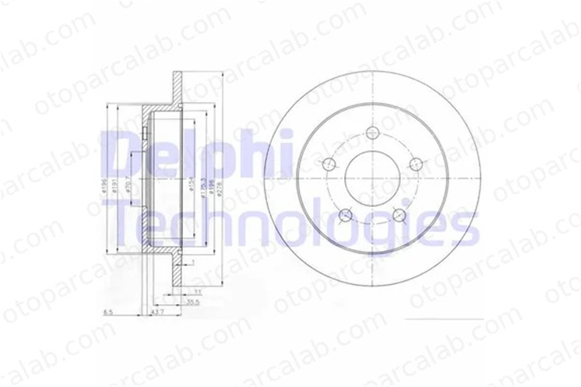 DELPHI BG3143 Fren Disk Ayna Arka Sağ ve Sol CHEVROLET TRANS SPORT OPEL SINTRA 8943724350 569801