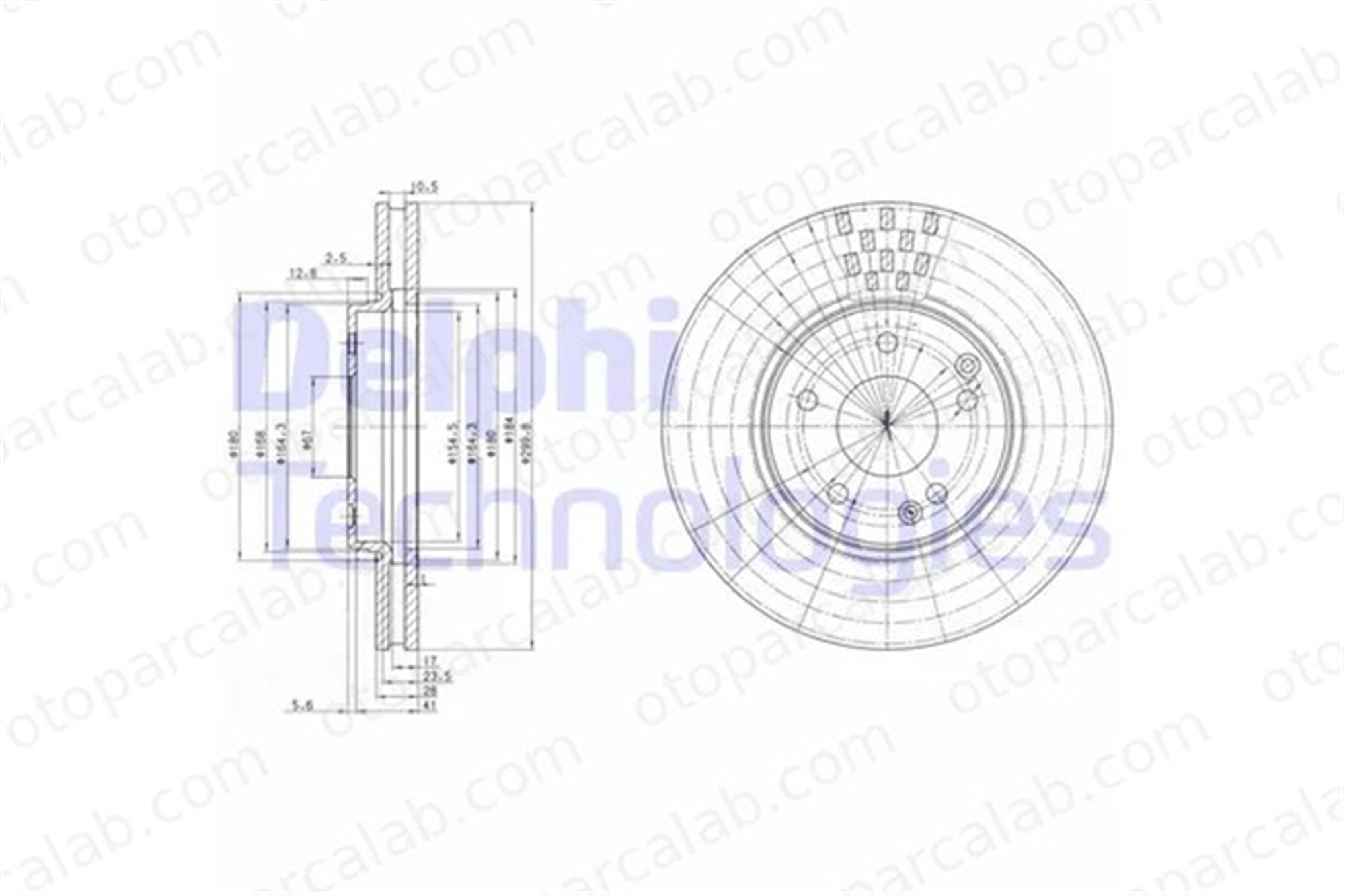 DELPHI BG3396 Fren Disk Ayna Ön Sağ ve Sol MERCEDES-BENZ CLK Cabrio E-SERISI 5098063AA 5098064AA