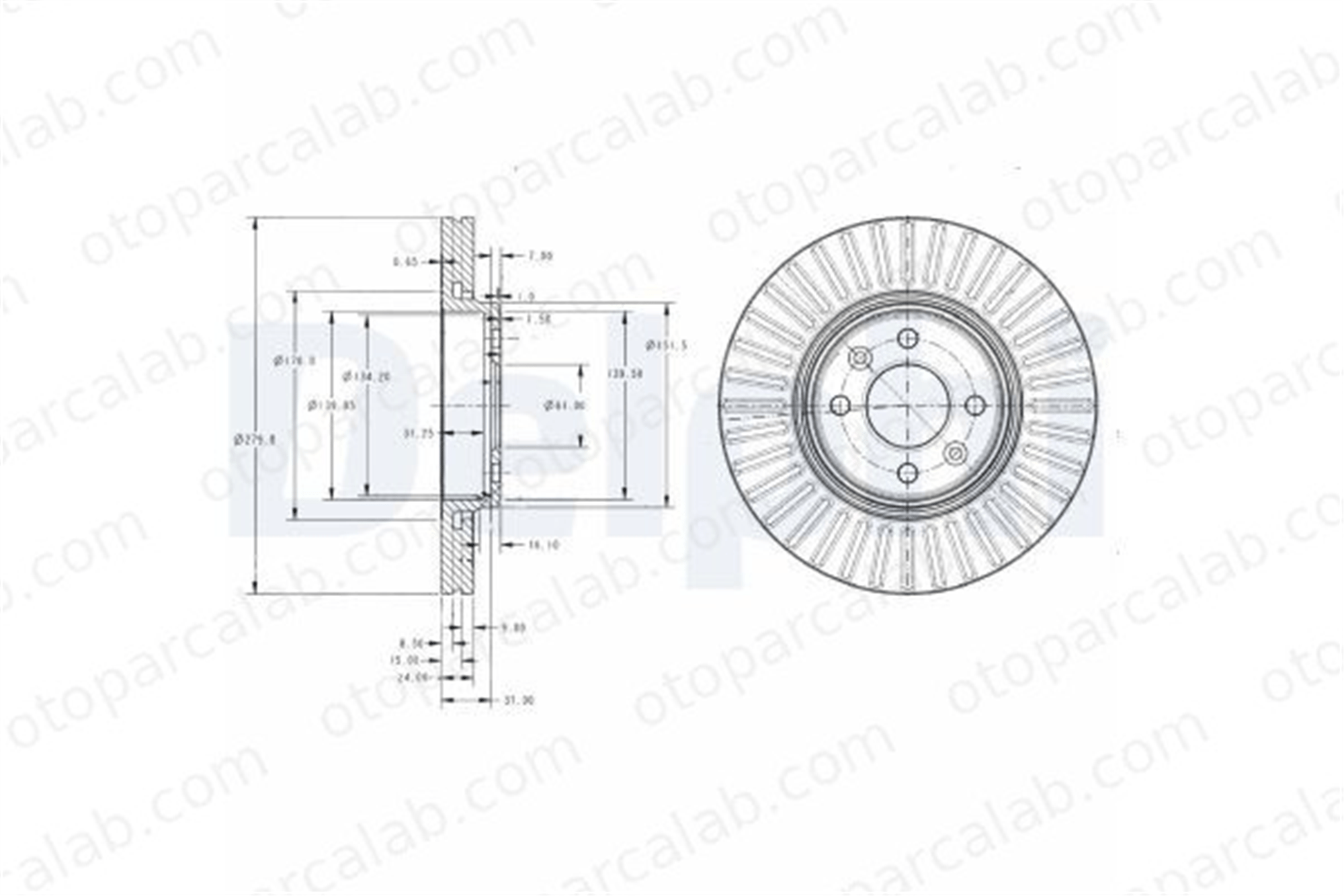 DELPHI BG3430C Fren Disk Ayna Ön Sağ ve Sol RENAULT MEGANE II MEGANE II Station wagon 7701206118 402068053R