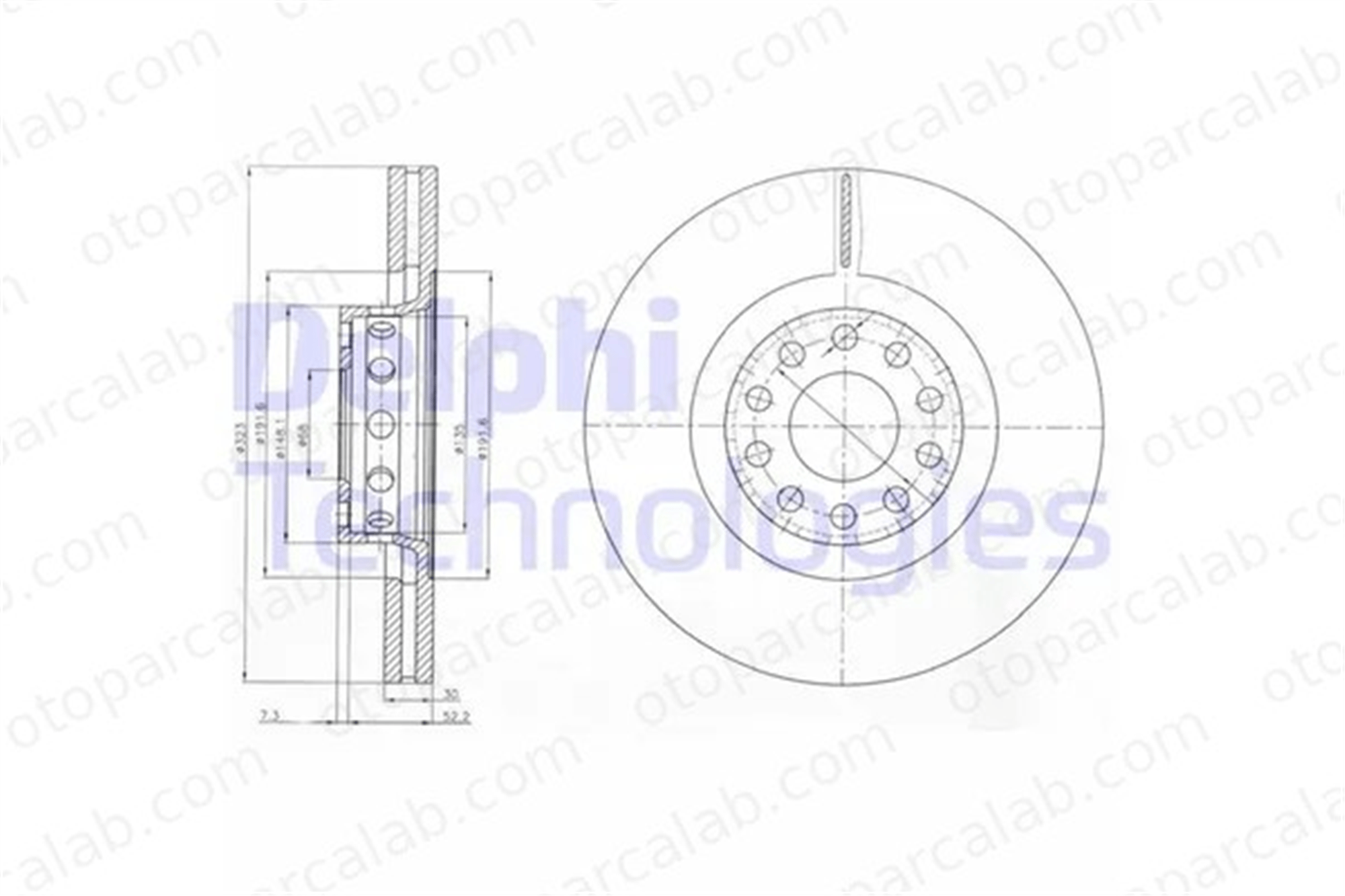 DELPHI BG3524 Fren Disk Ayna Ön Sağ ve Sol AUDI A8 D2 VW PHAETON 4D0615301A 4D0615301J
