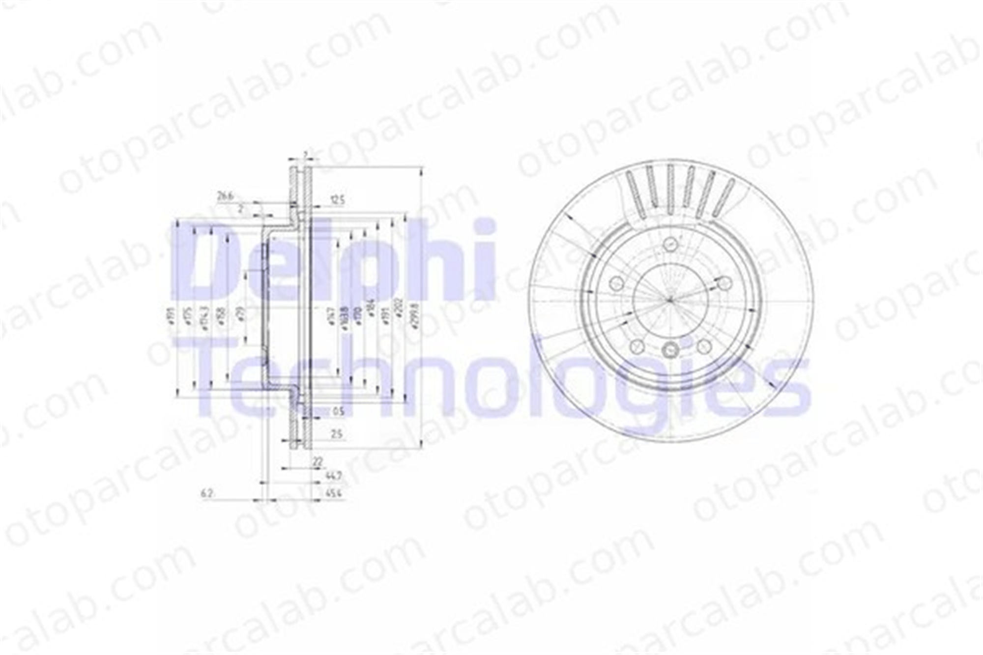 DELPHI BG3527C Fren Disk Ayna Ön Sağ ve Sol BMW 3 3 Touring 34111164539 34116757526