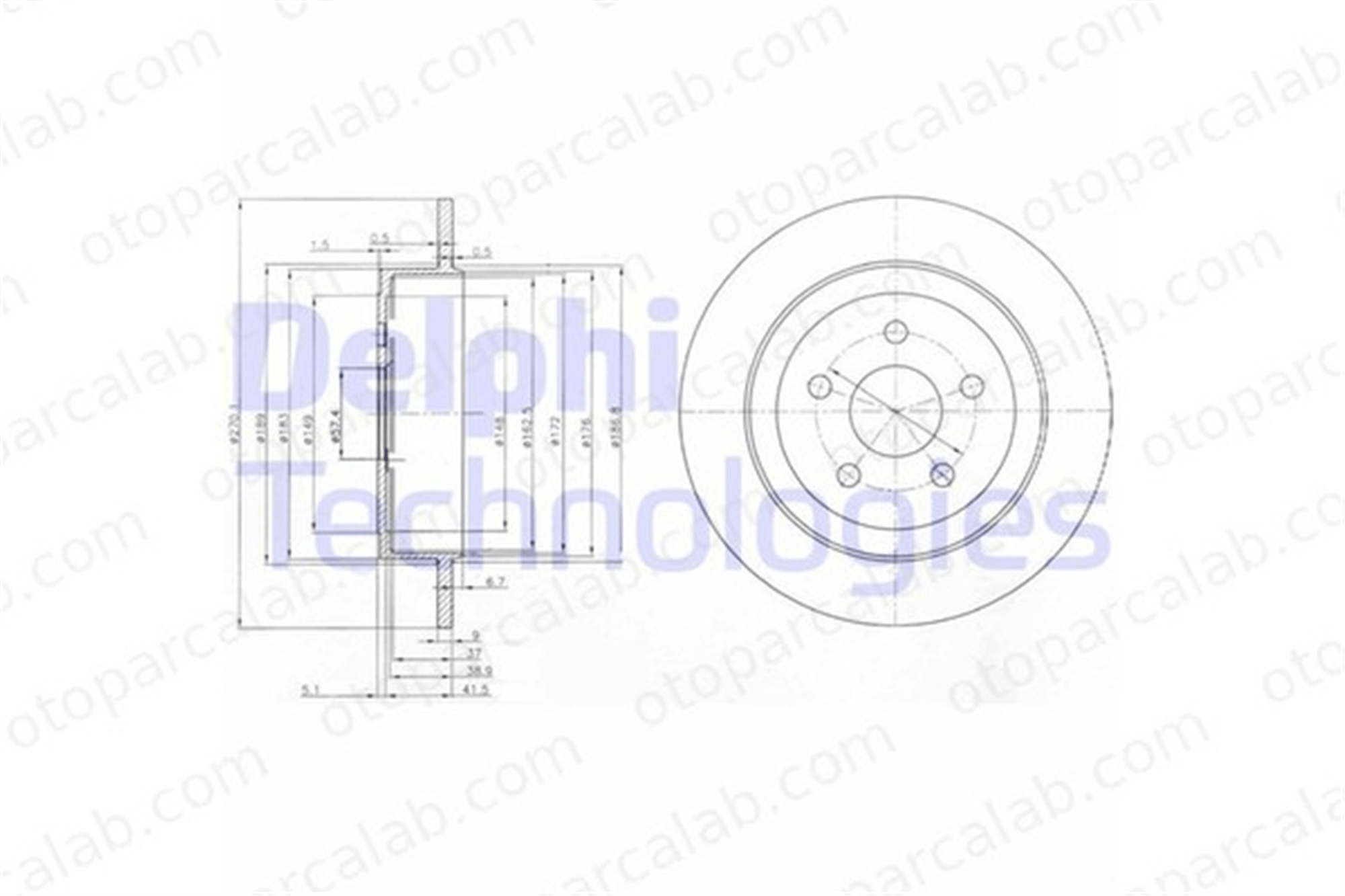 DELPHI BG3593 Fren Disk Ayna Arka Sağ ve Sol CHRYSLER PT CRUISER NEON 4764934AB 04764934AB