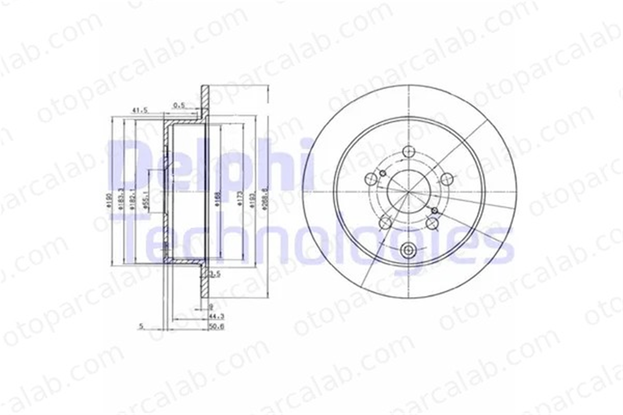 DELPHI BG3822 Fren Disk Ayna Arka Sağ ve Sol TOYOTA CELICA Coupe MATRIX 4243120420 4243132111
