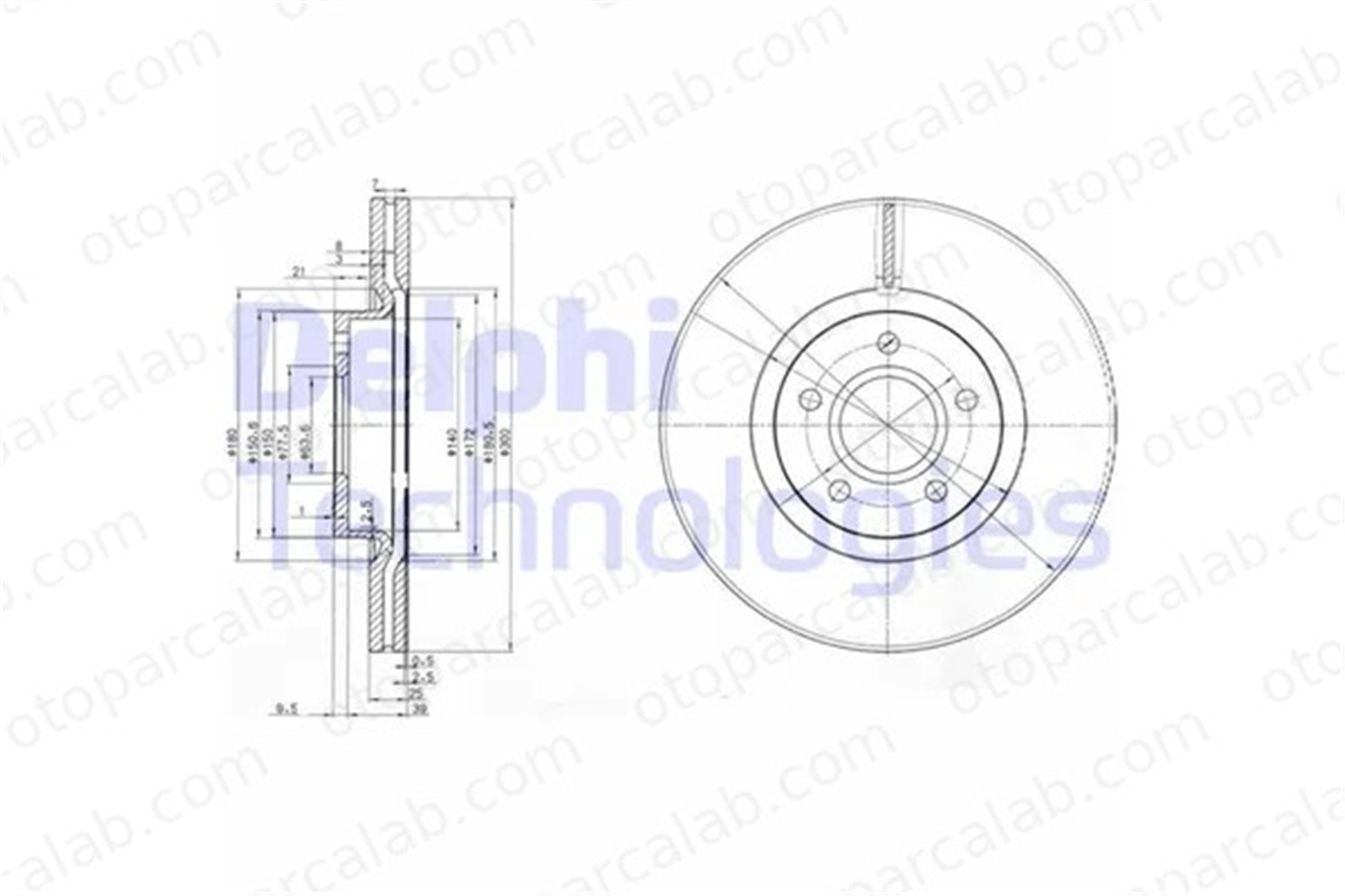DELPHI BG3895C Fren Disk Ayna Ön Sağ ve Sol FORD FOCUS III Turnier FOCUS III 1223664 1223666