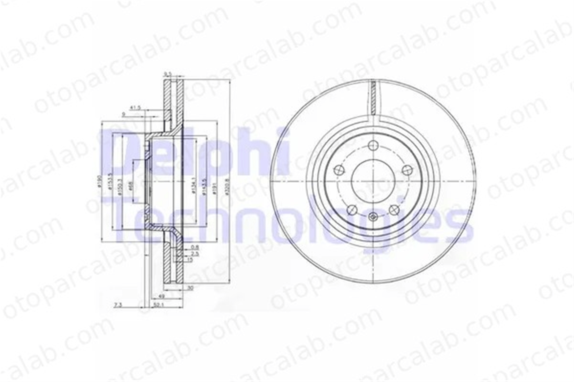 DELPHI BG3939 Fren Disk Ayna Ön Sağ ve Sol AUDI A6 C6 Avant A6 C6 4F0615301E 4E0615301AD