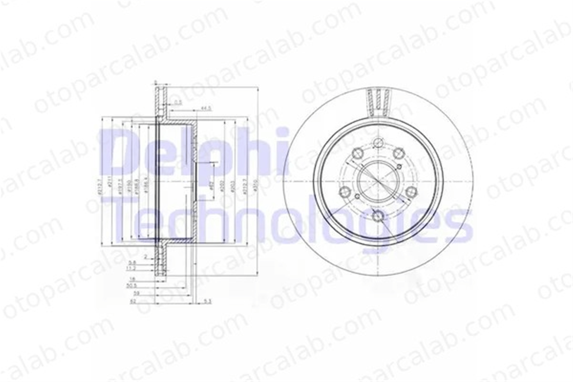 DELPHI BG4024 Fren Disk Ayna Arka Sağ ve Sol LEXUS GS IS II 424310N020 4243130290