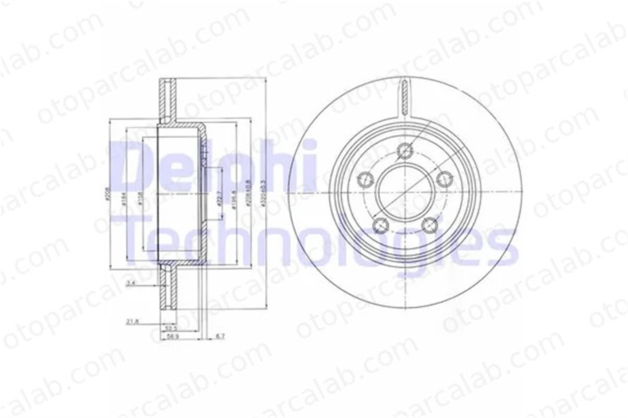 DELPHI BG4073 Fren Disk Ayna Arka Sağ ve Sol CHRYSLER 300C 300C Touring K04779209AC 4779209AC