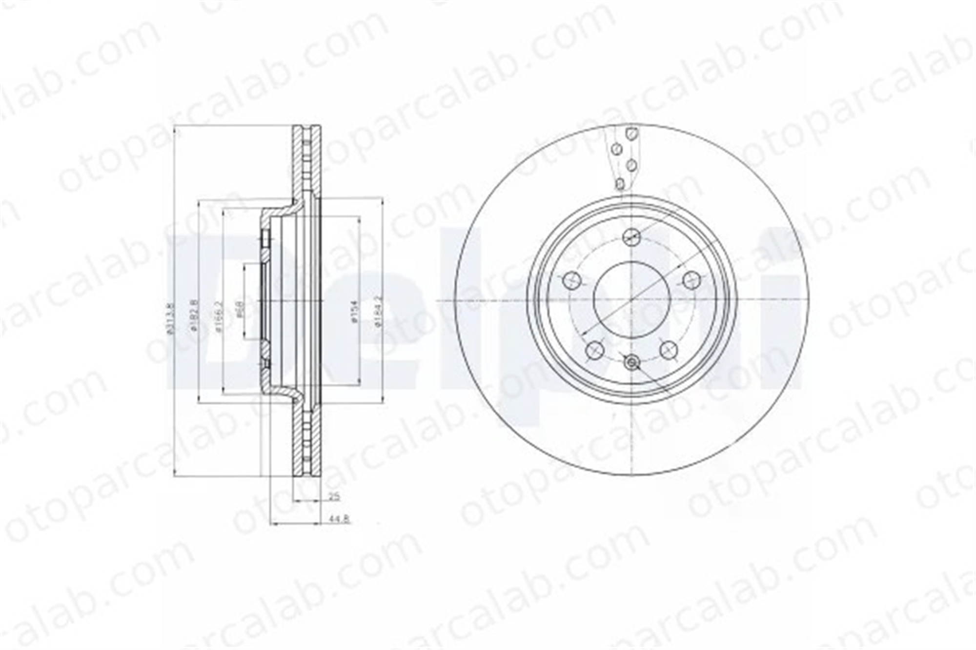 DELPHI BG4079C Fren Disk Ayna Ön Sağ ve Sol AUDI A5 Sportback A5 8K0615301 8K0098301