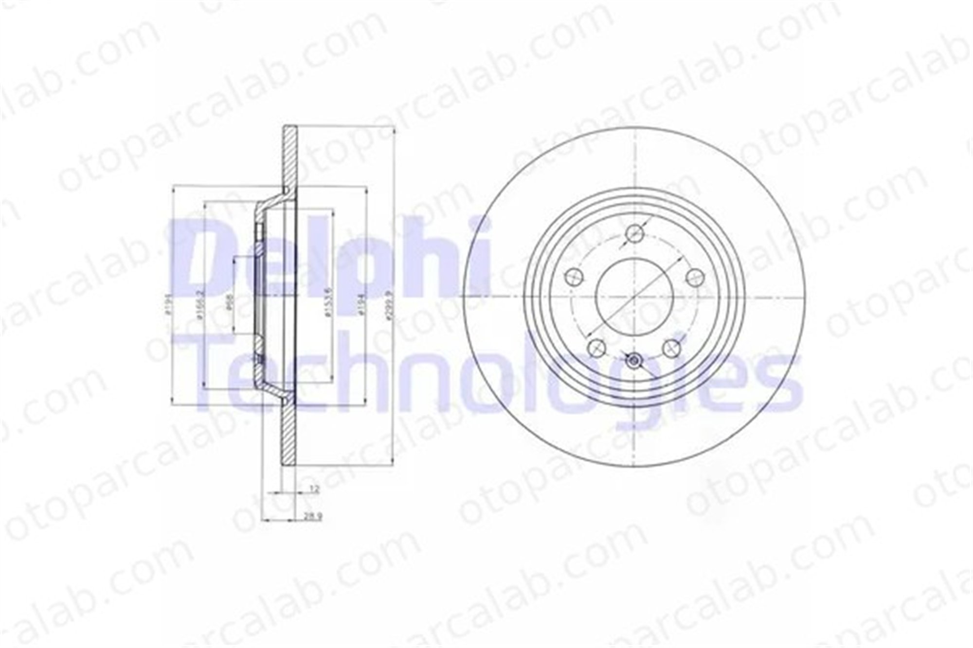 DELPHI BG4081C Fren Disk Ayna Arka Sağ ve Sol AUDI A4 B8 A4 B8 Avant 8K0615601B 8K0615601J