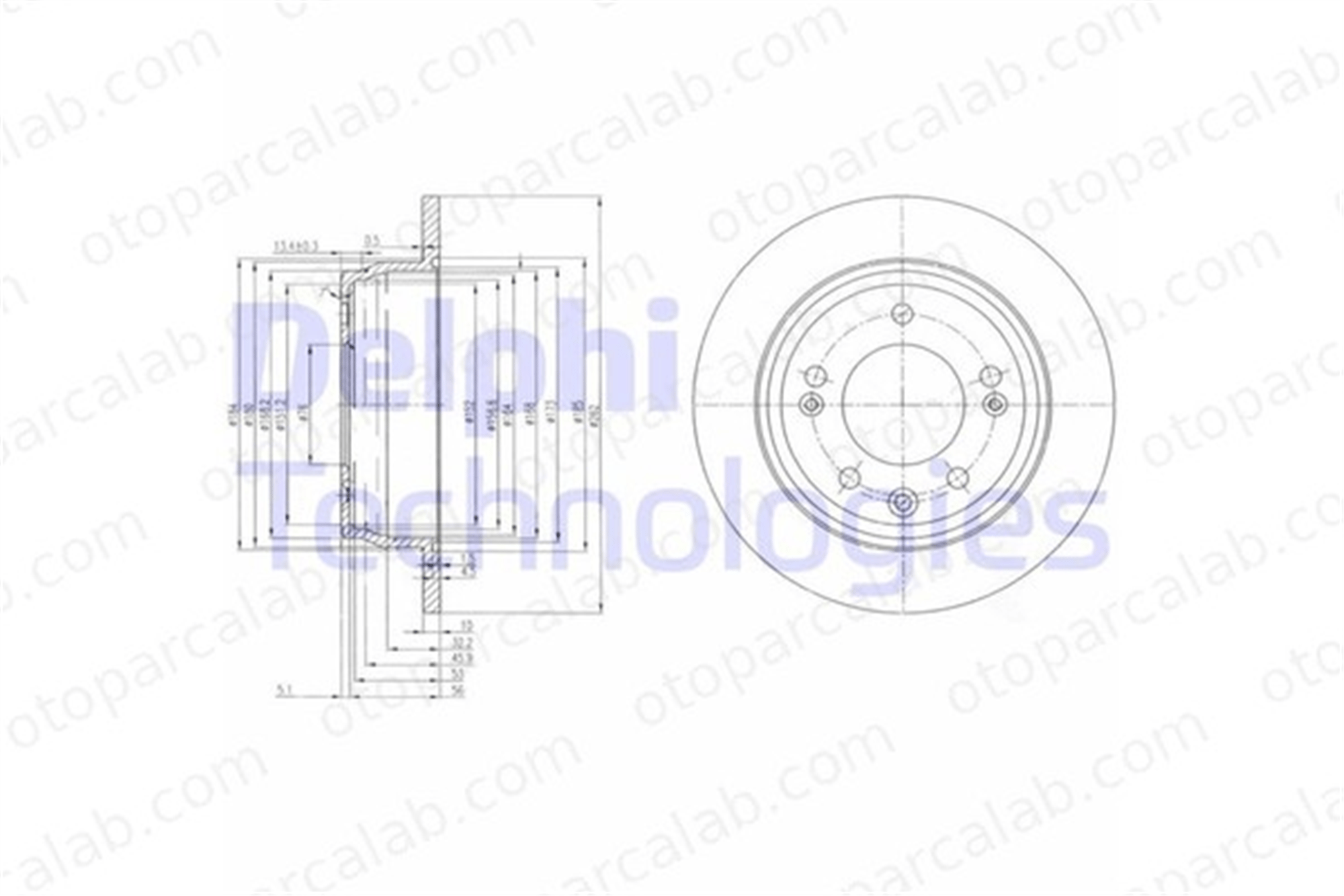 DELPHI BG4082C Fren Disk Ayna Arka Sağ ve Sol KIA CEE'D SW PRO CEE'D 584111H300 584111H100