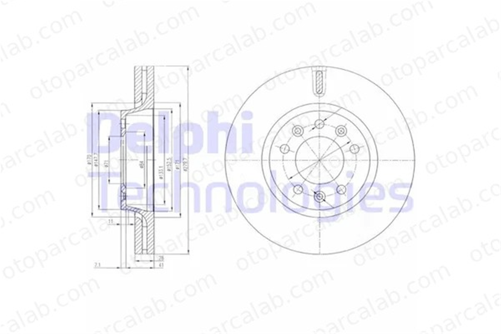 DELPHI BG4084 Fren Disk Ayna Ön Sağ ve Sol TOYOTA PROACE Panelvan/Van CITROËN JUMPY 4249J9 424987