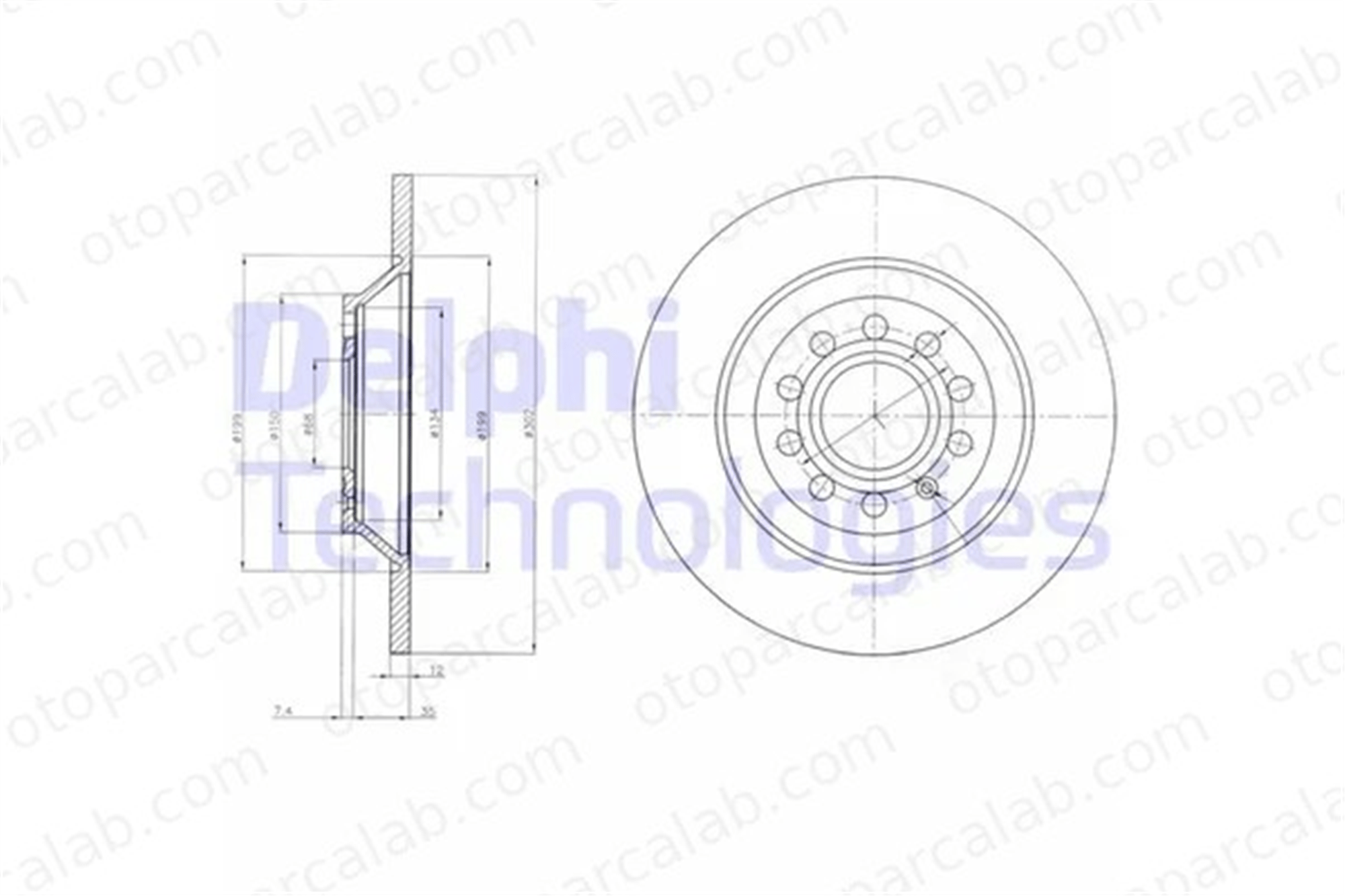 DELPHI BG4088 Fren Disk Ayna Arka Sağ ve Sol AUDI A6 Allroad C6 A6 C6 Avant 4F0615601G