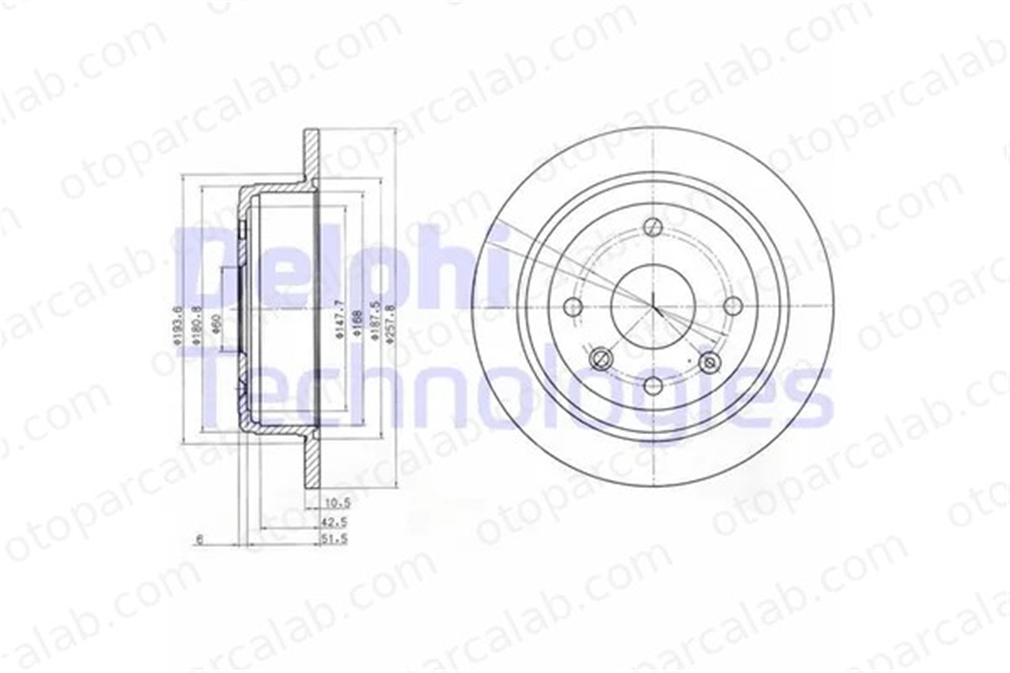 DELPHI BG4091 Fren Disk Ayna Arka Sağ ve Sol CHEVROLET LACETTI NUBIRA Sedan 96549630