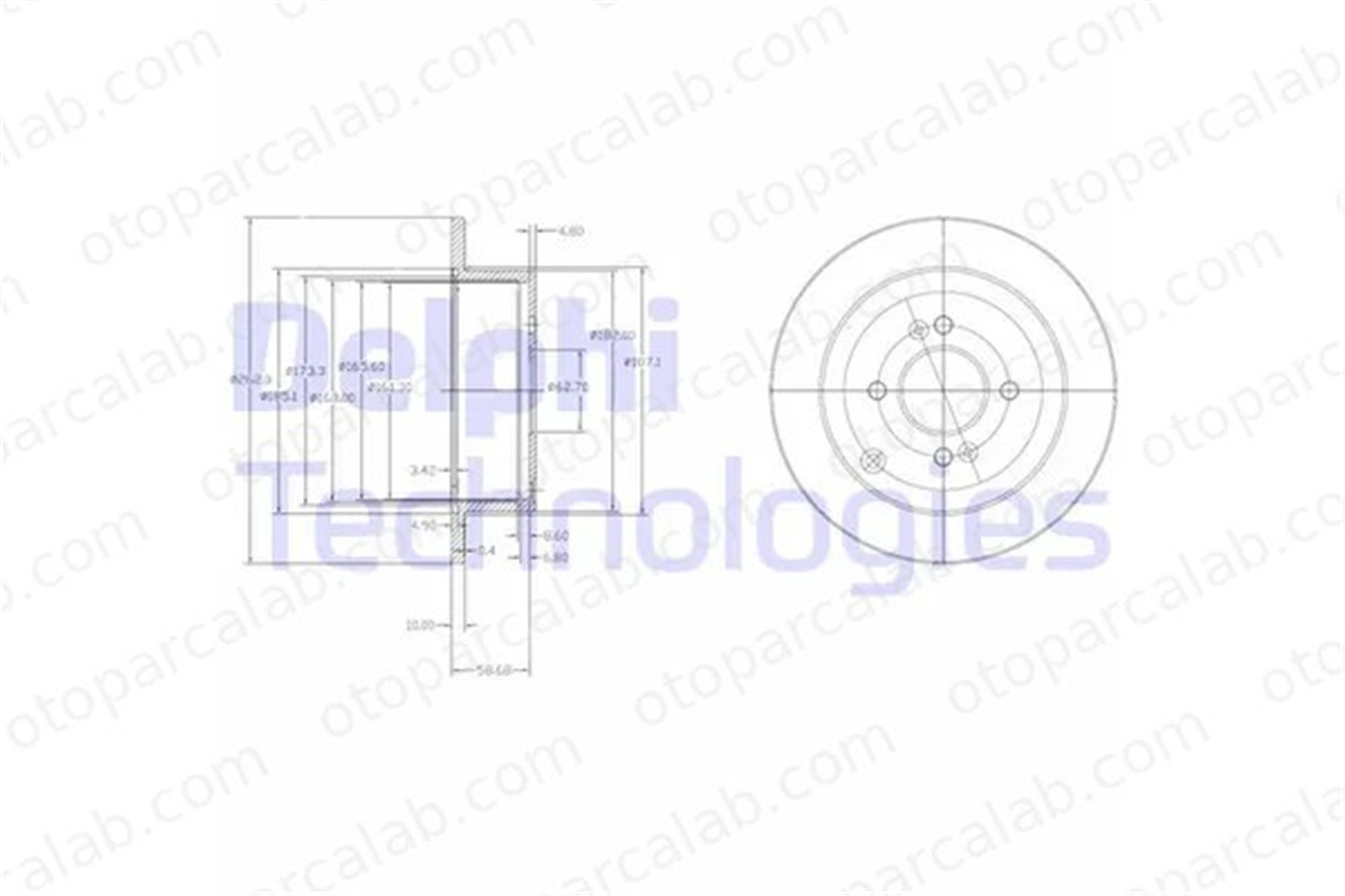 DELPHI BG4097 Fren Disk Ayna Arka Sağ ve Sol HYUNDAI i20 I GETZ 584111C800 584111G300