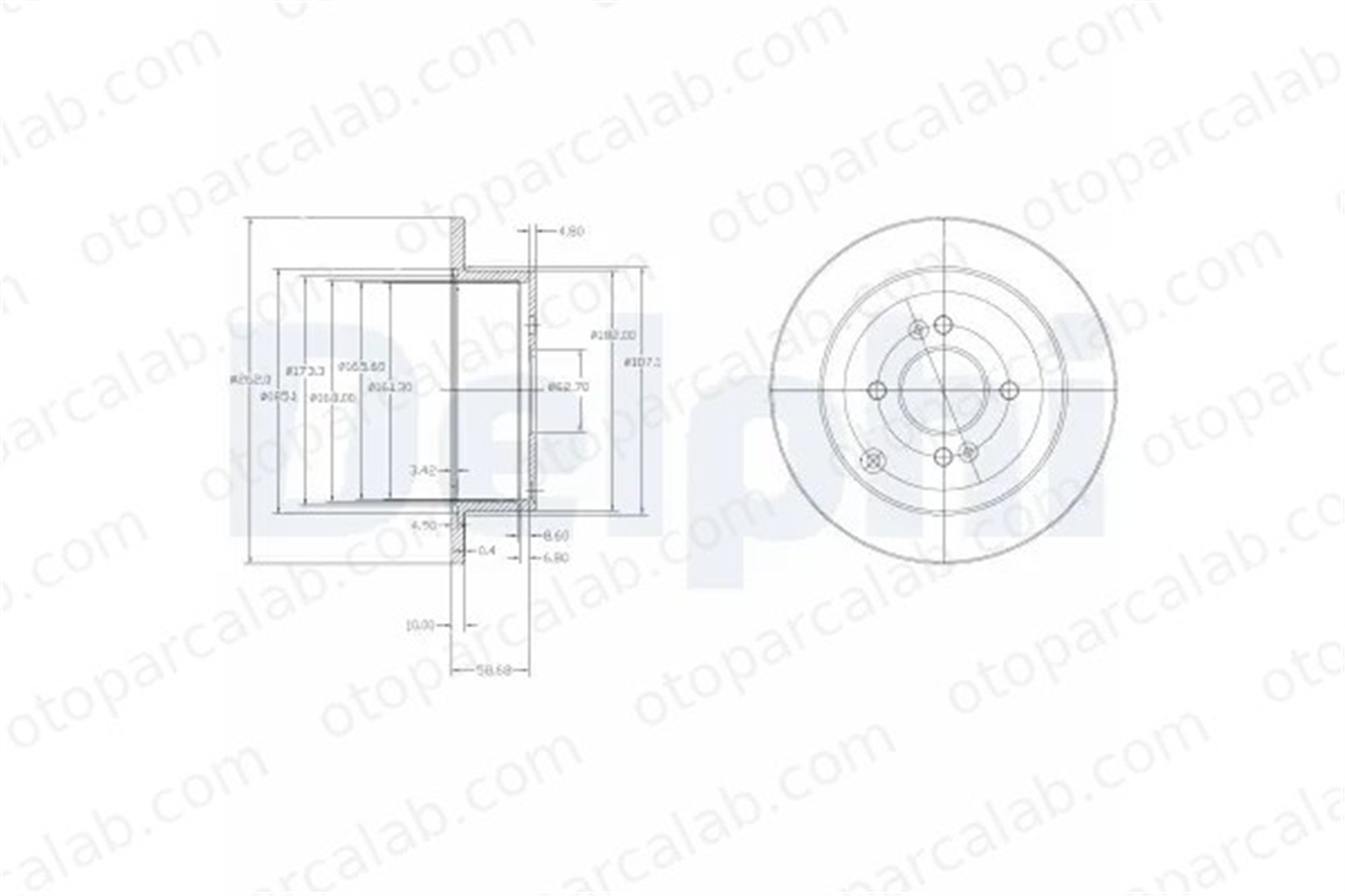 DELPHI BG4097C Fren Disk Ayna Arka Sağ ve Sol HYUNDAI i20 I GETZ 584111C800 584111G300