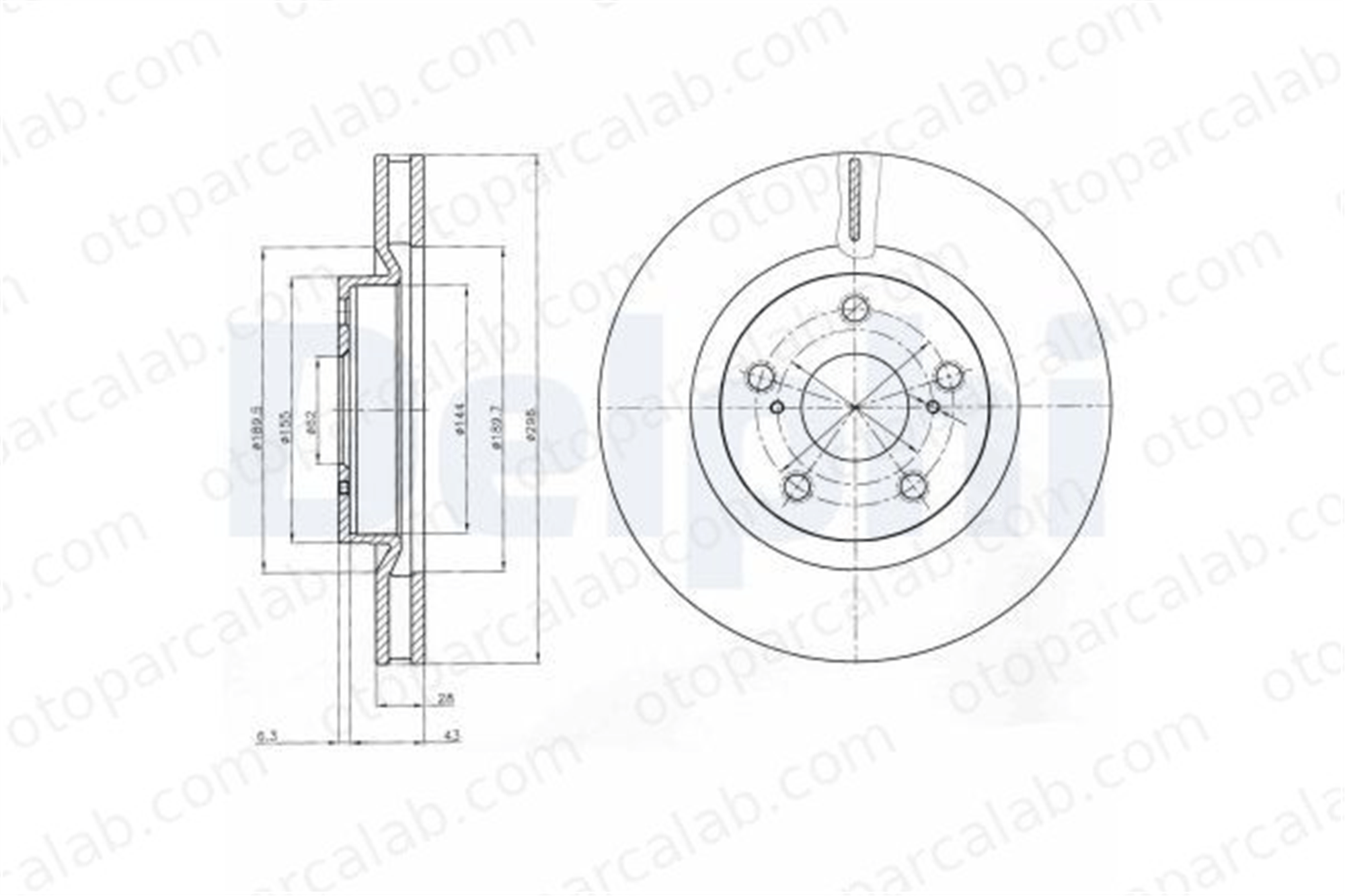 DELPHI BG4114 Fren Disk Ayna Ön Sağ ve Sol TOYOTA RAV 4 IV RAV 4 III 4351242050 4351242100