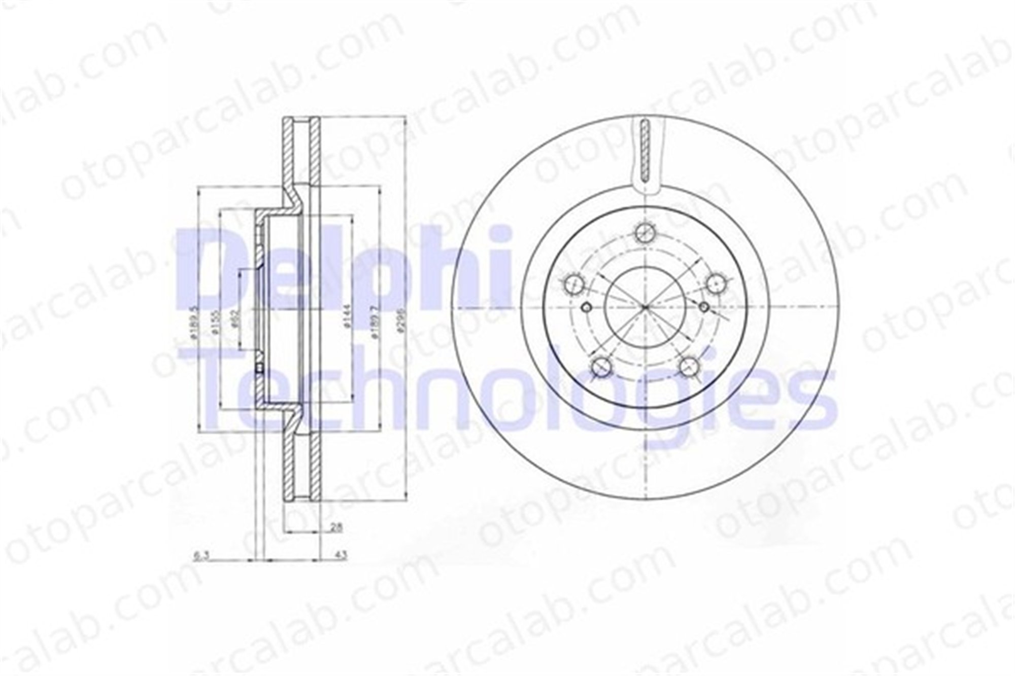 DELPHI BG4114C Fren Disk Ayna Ön Sağ ve Sol TOYOTA CAMRY Sedan RAV 4 IV 4351242050 4351206140