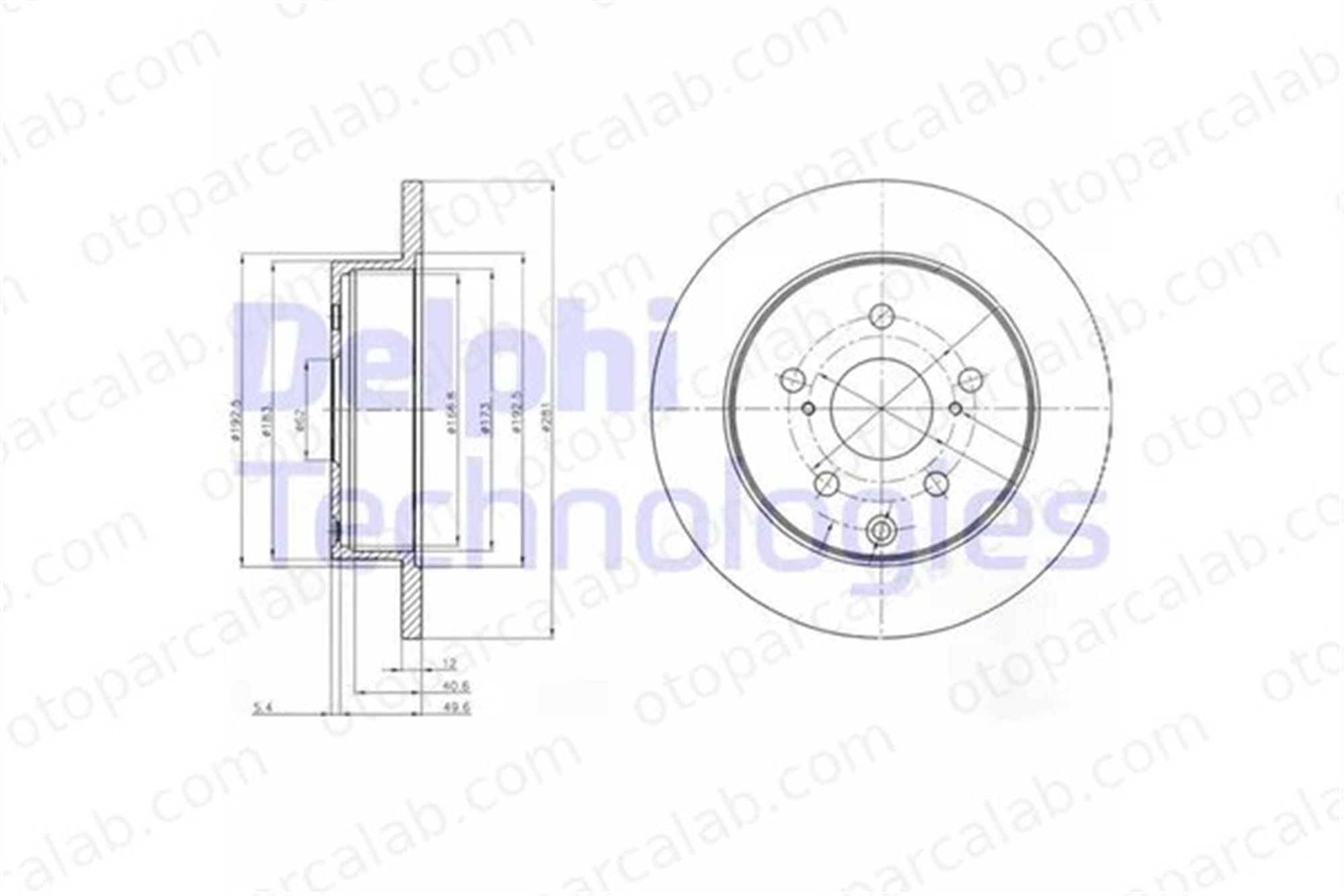 DELPHI BG4115 Fren Disk Ayna Arka Sağ ve Sol TOYOTA RAV 4 IV RAV 4 III 4243142060 424310R010