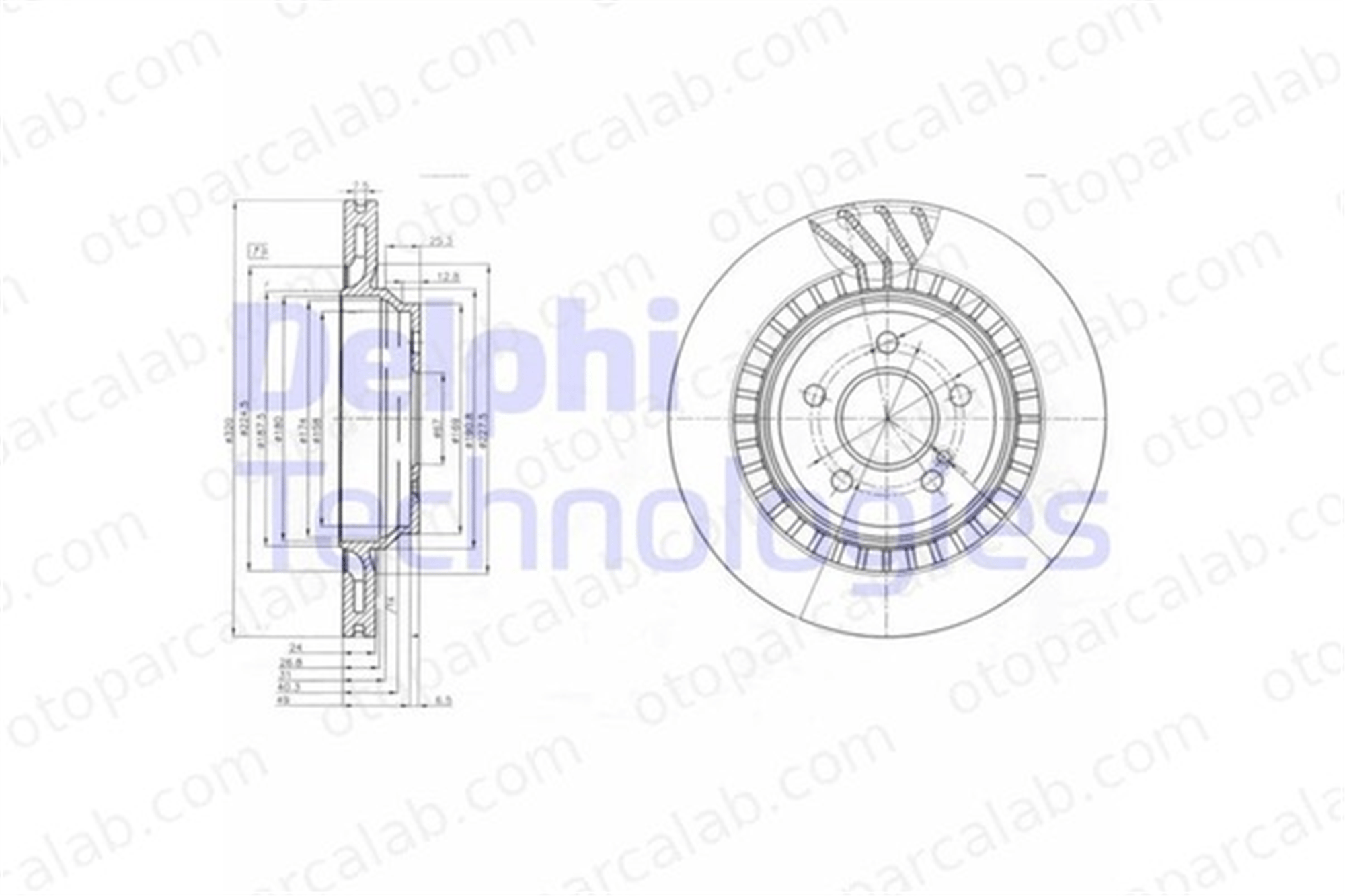 DELPHI BG4144 Fren Disk Ayna Arka Sağ ve Sol MERCEDES-BENZ S-SERISI S-SERISI Coupe 2214230412 2214231012