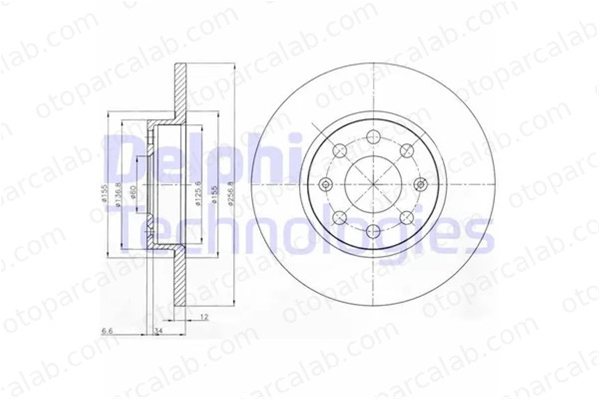 DELPHI BG4155 Fren Disk Ayna Ön Sağ ve Sol OPEL MONZA A SENATOR A 93188916 569022